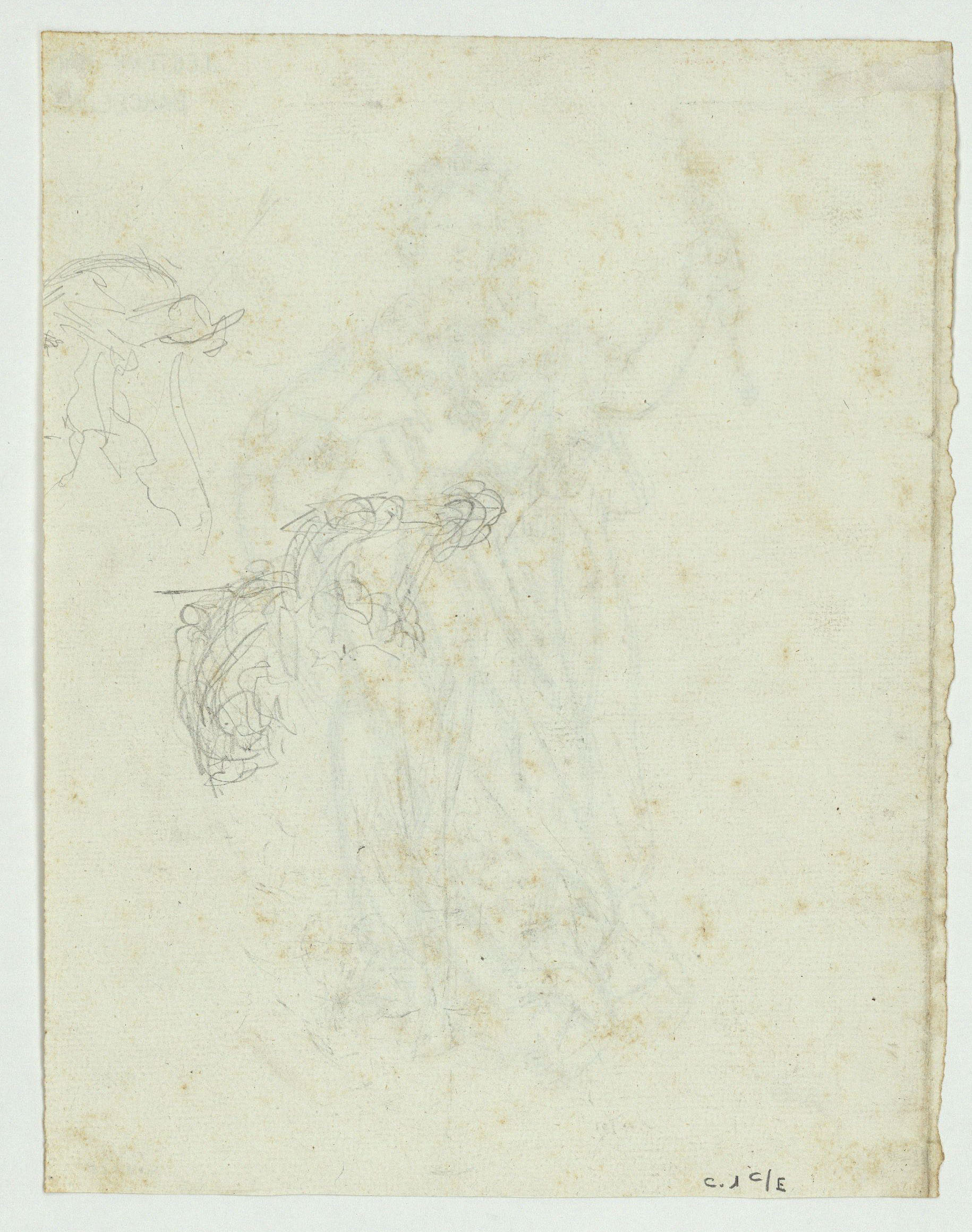image for: Marià Fortuny - Isabel II (anvers) / Croquis inconcret (revers) - Cap a 1856-1858 [1]