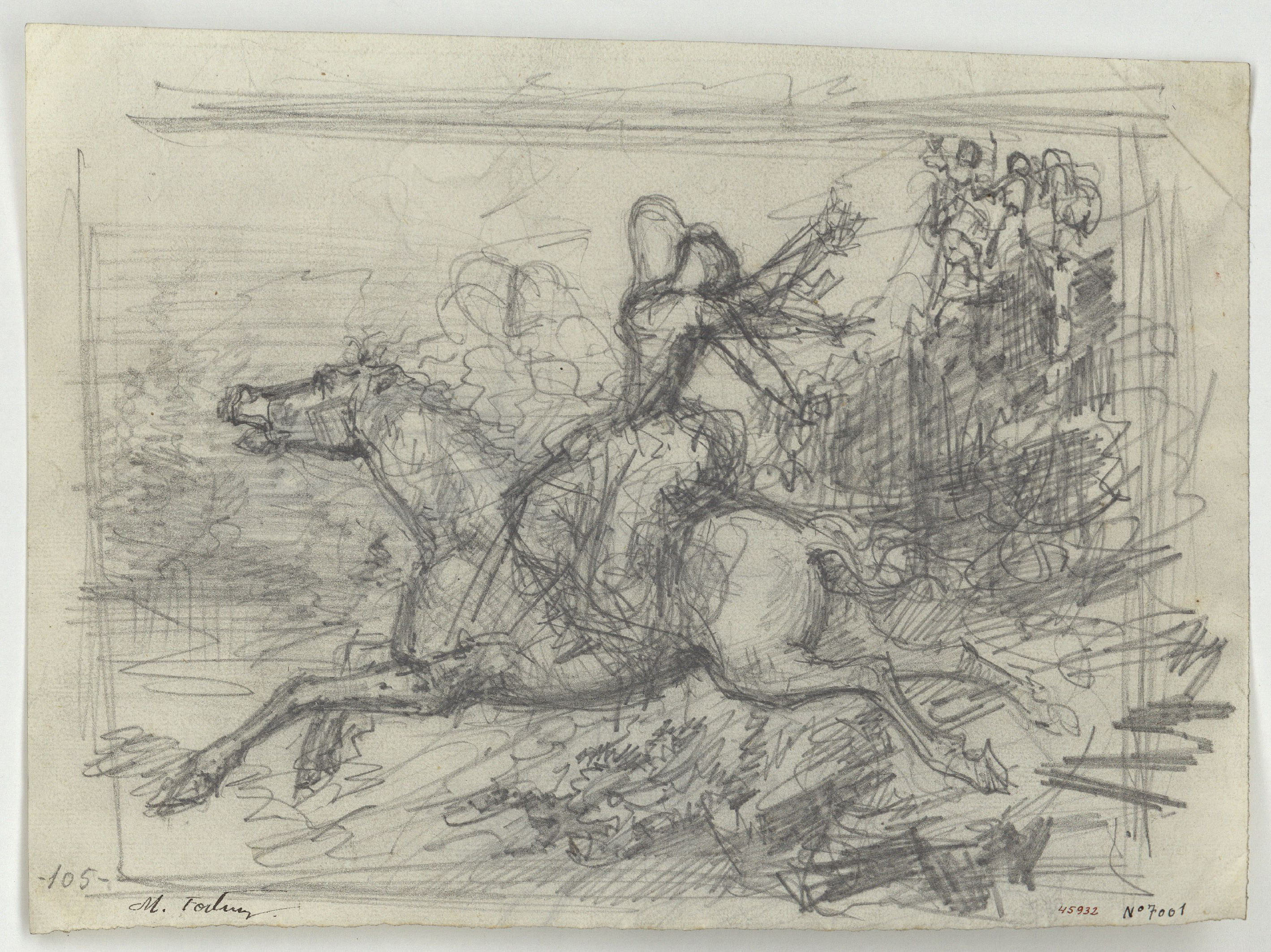 image for: Marià Fortuny - El suïcidi de Leònia. Il·lustració per a la novel·la «El mendigo hipócrita» d&#039;Alexandre Dumas (fill) (anvers) / Dama davant d&#039;un tocador (revers) - Cap a 1856-1857