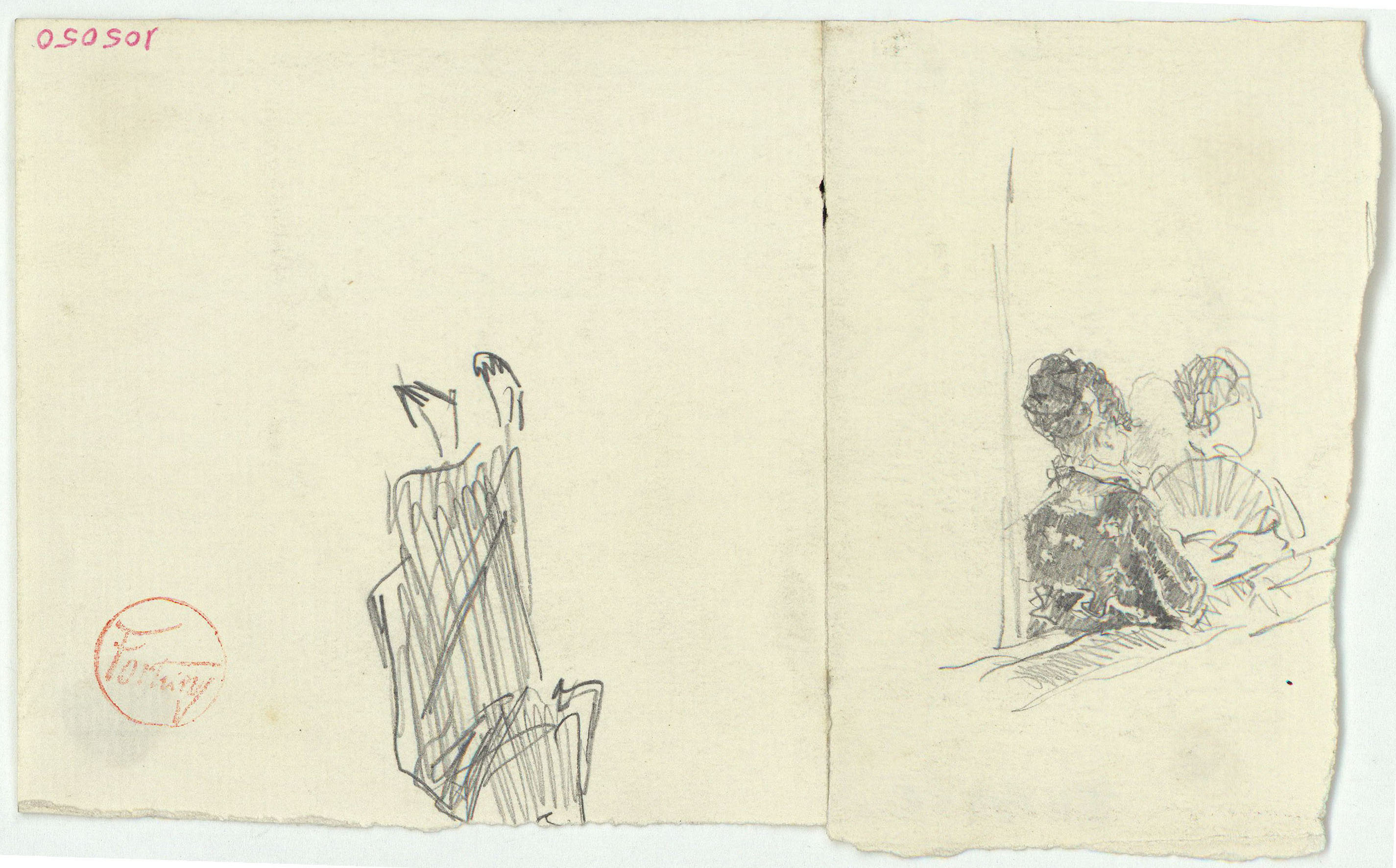 image for: Marià Fortuny - Dones en una llotja i fragment de figura - Cap a 1867-1872