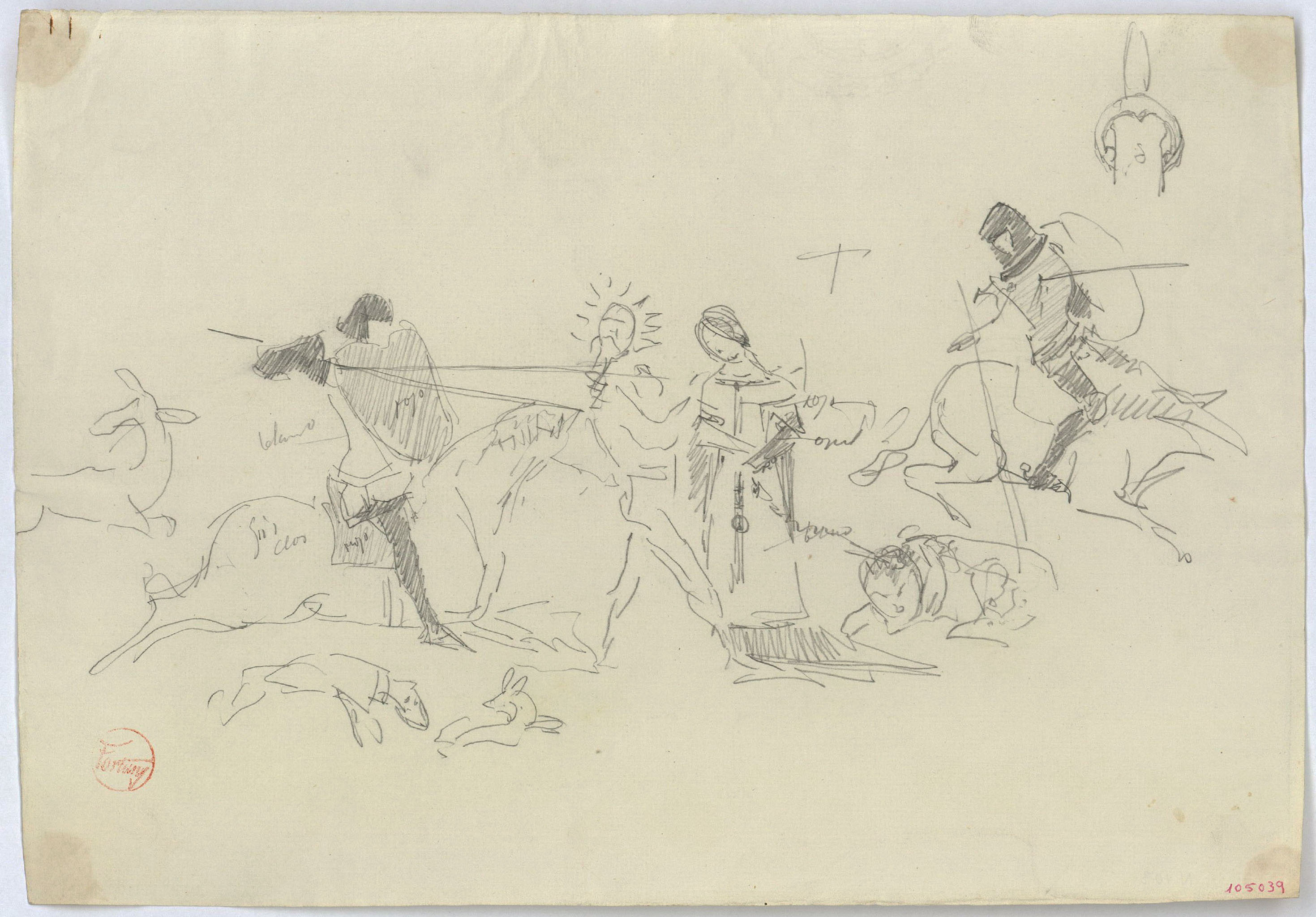 image for: Marià Fortuny - Estudi per al quadre «La matança dels Abenserraigs» - Cap a 1870