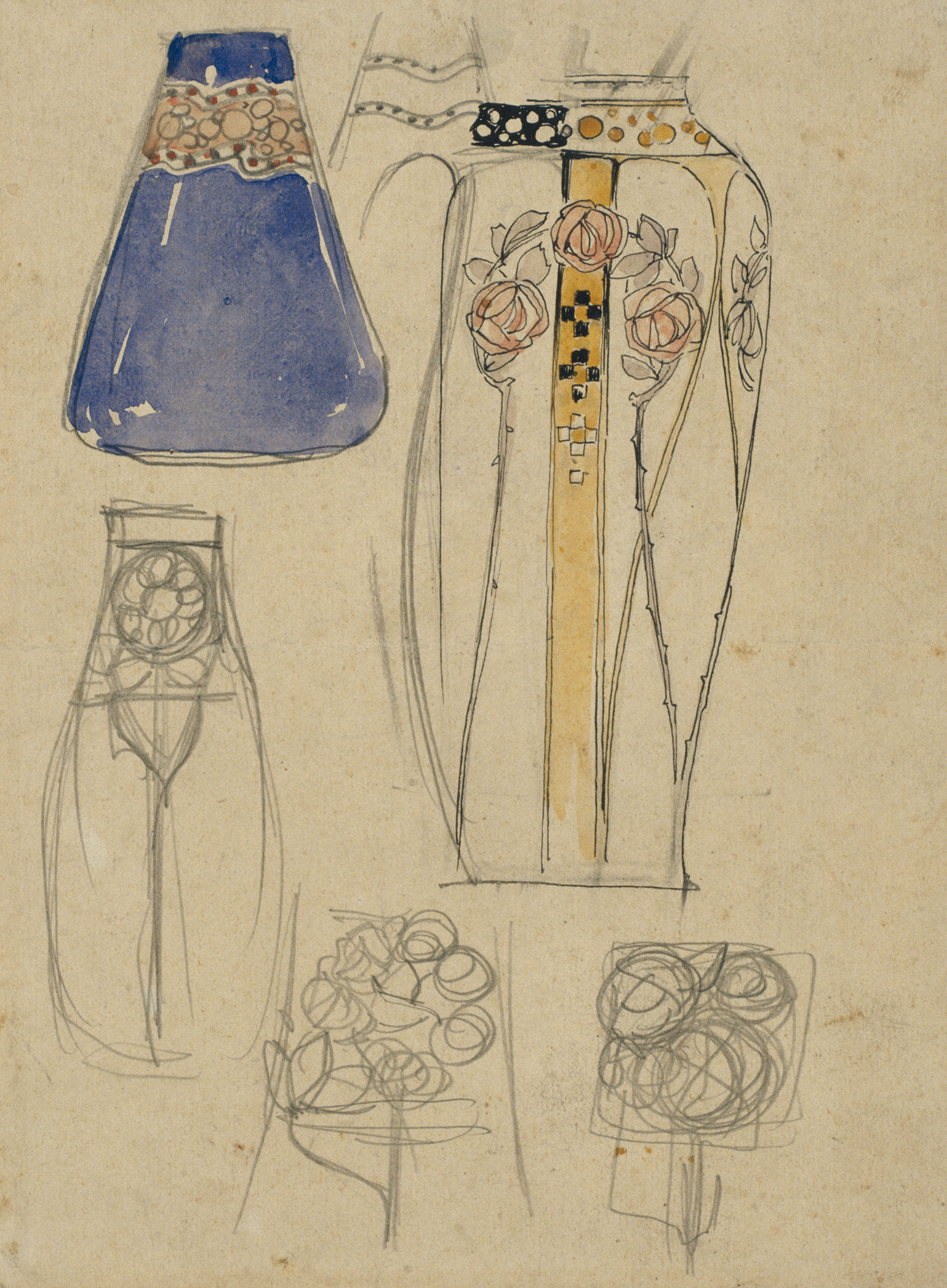 image for: Antoni Serra - Ornamentació per a gerros - Cap a 1904-1908