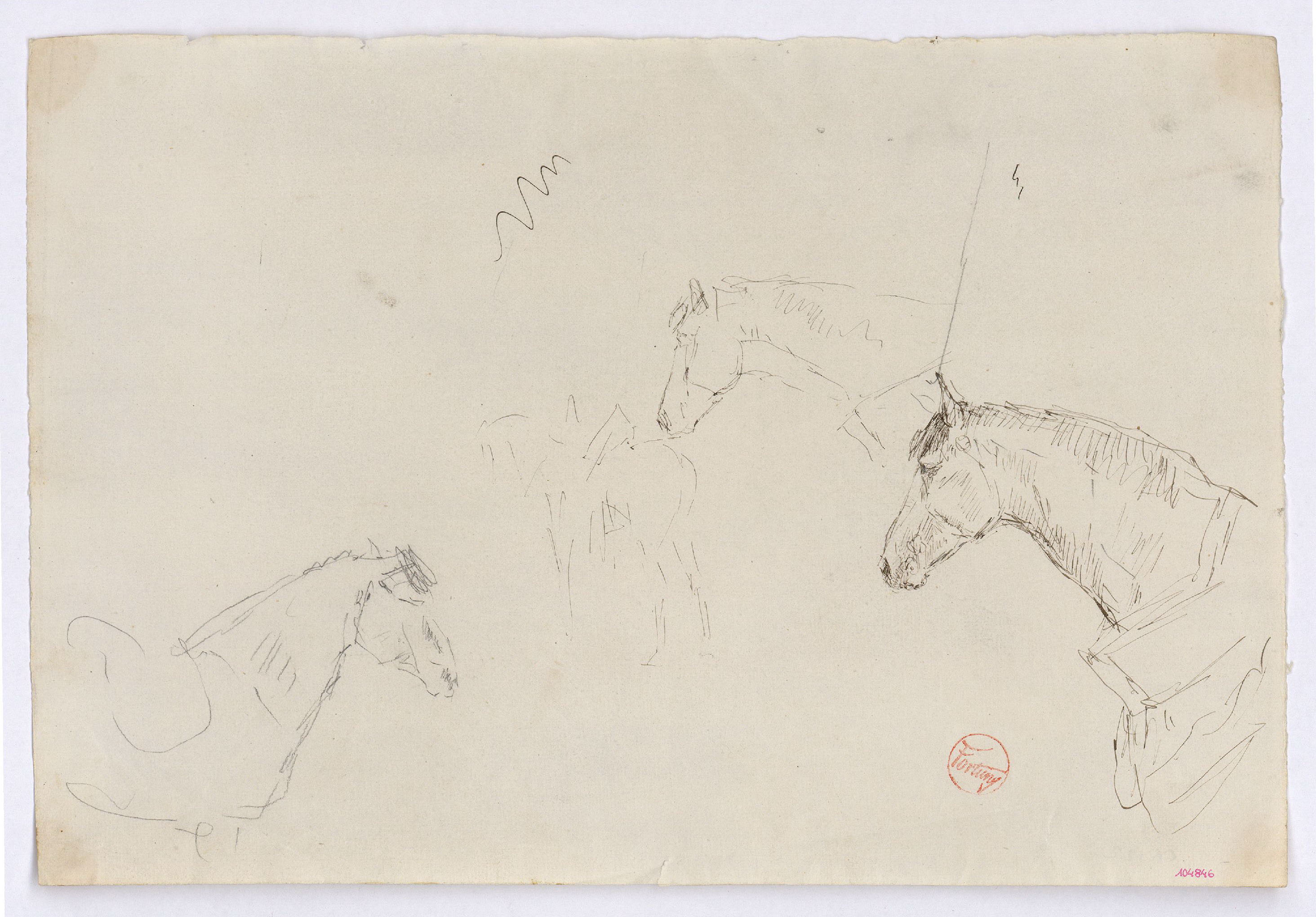 image for: Marià Fortuny - Estudi per al gravat «Cavall marroquí» - Cap a 1860-1862