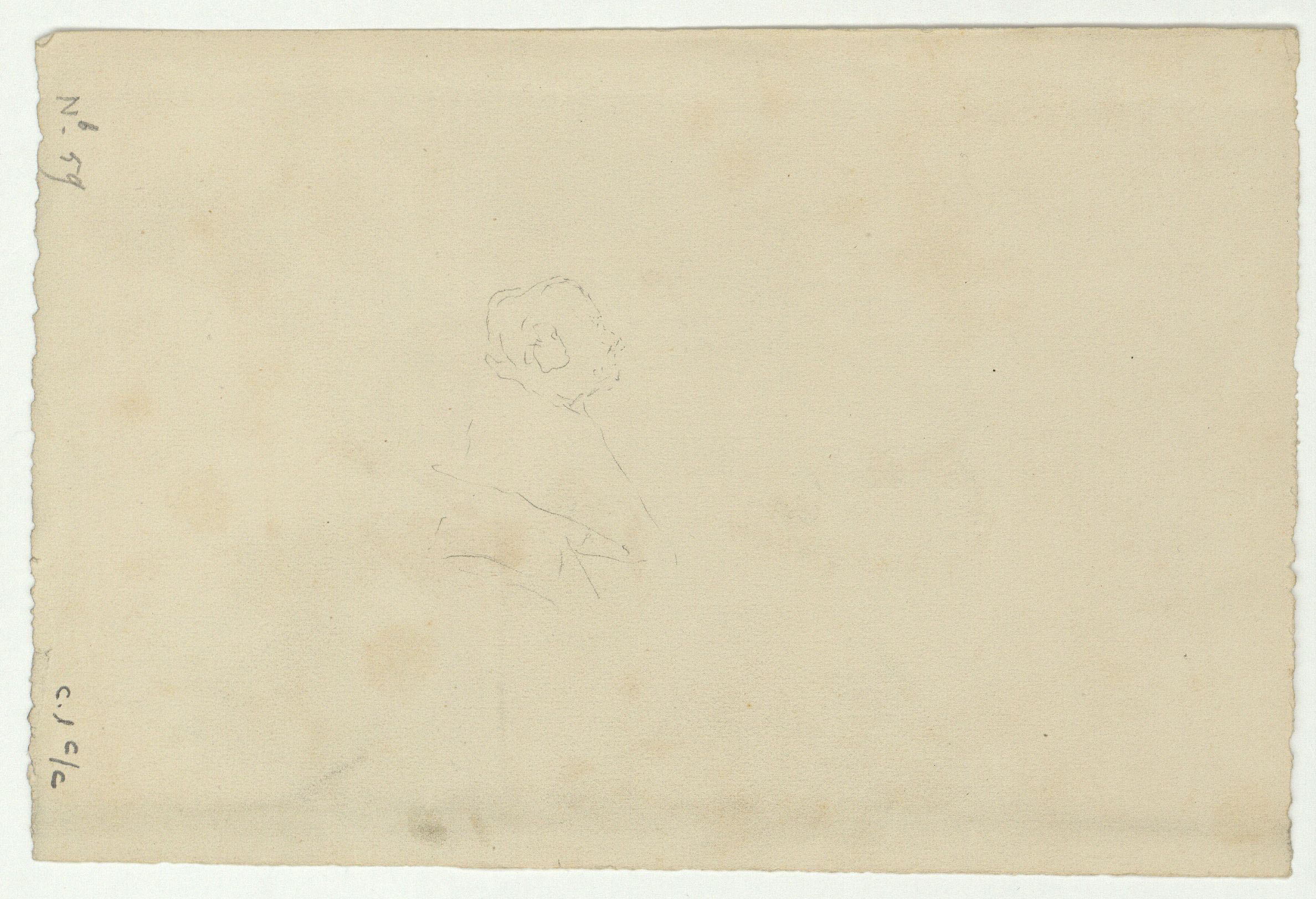 image for: Marià Fortuny - Sanefes d&#039;estil musulmà (anvers) / Esbós de bust masculí (revers) - Cap a 1870-1872 [1]