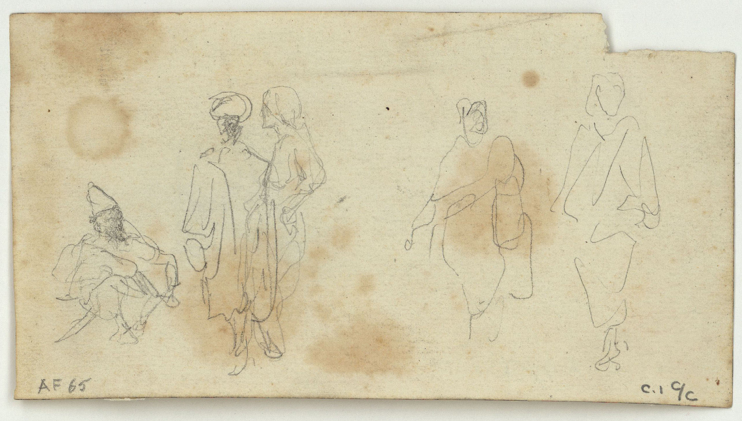 image for: Marià Fortuny - Cabra i camells (anvers) / Marroquins (revers) - Cap a 1860-1862 [1]