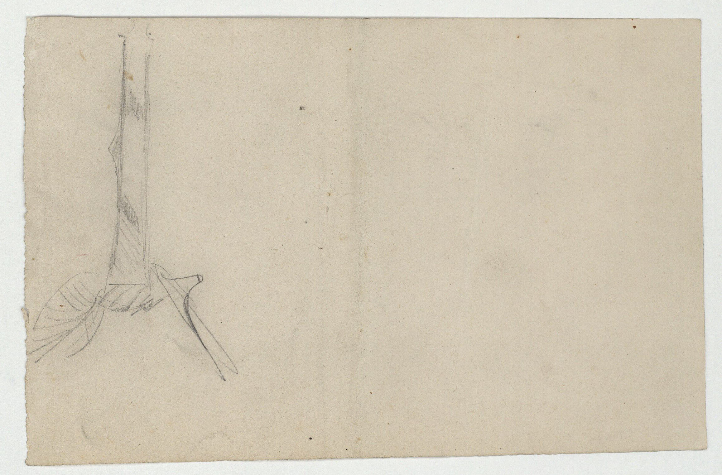 image for: Marià Fortuny - En el tren de Nápoles a Roma (anvers) / Croquis inconcret (revers) - 1874 [1]
