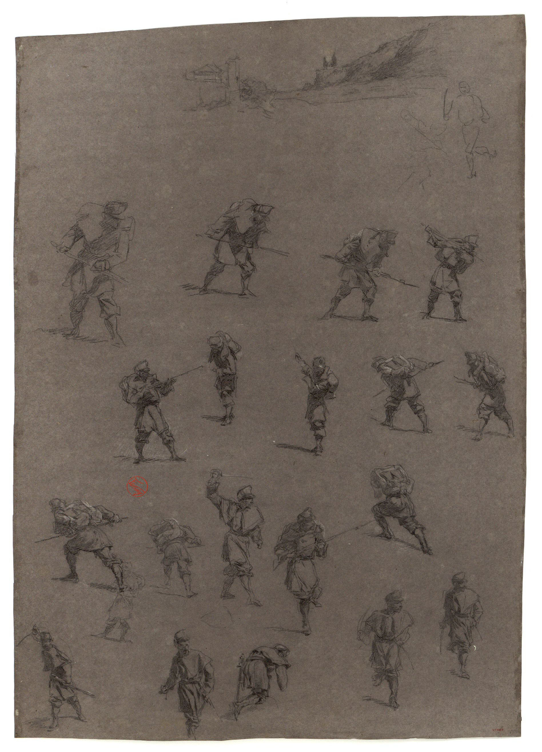 image for: Marià Fortuny - Soldats espanyols. Estudi per al quadre «La batalla de Tetuan» - Cap a 1863-1864