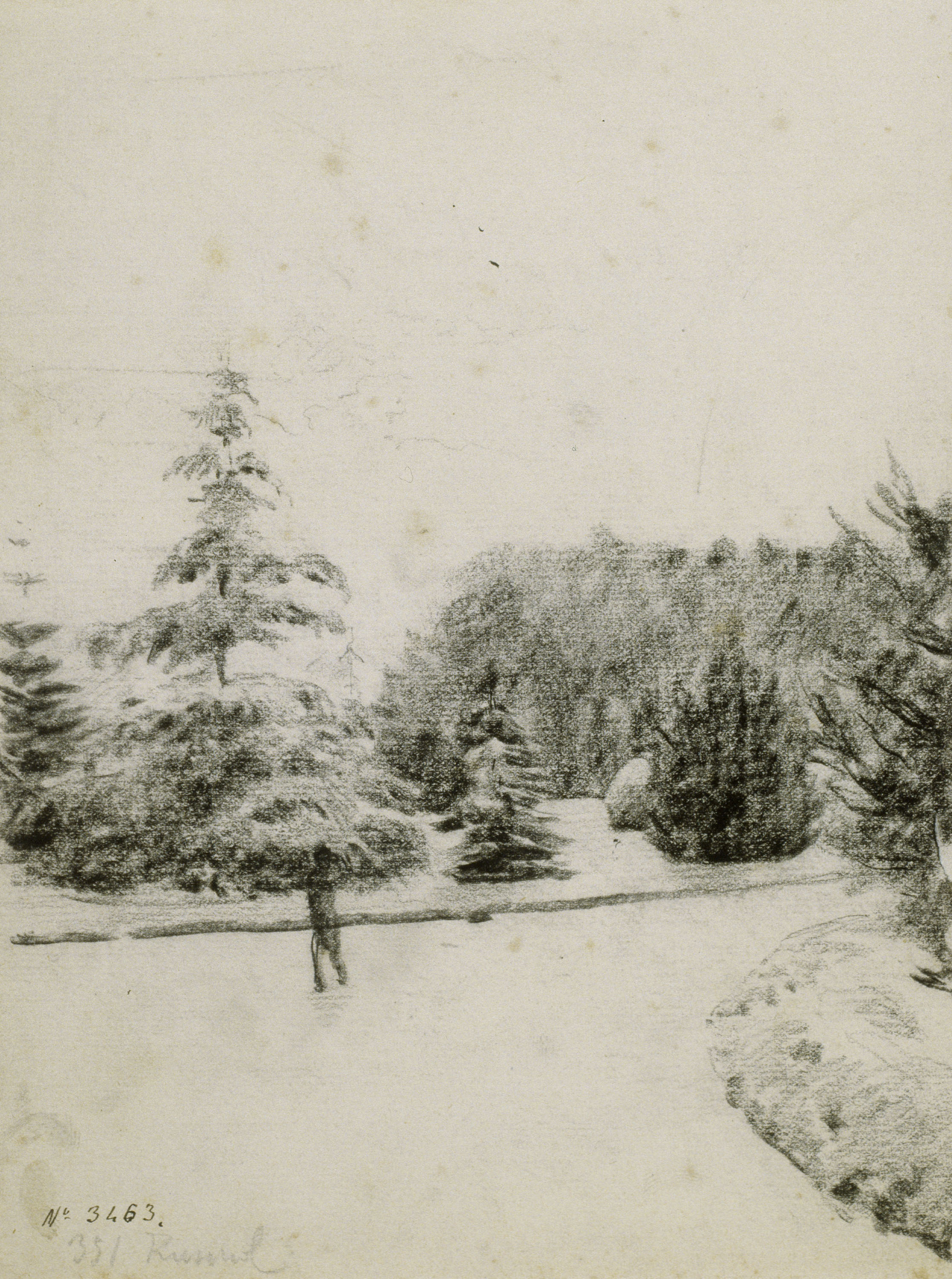 image for: Santiago Rusiñol - Estudi de jardí (anvers) / Estudi de cap masculí (revers) - Cap a 1891