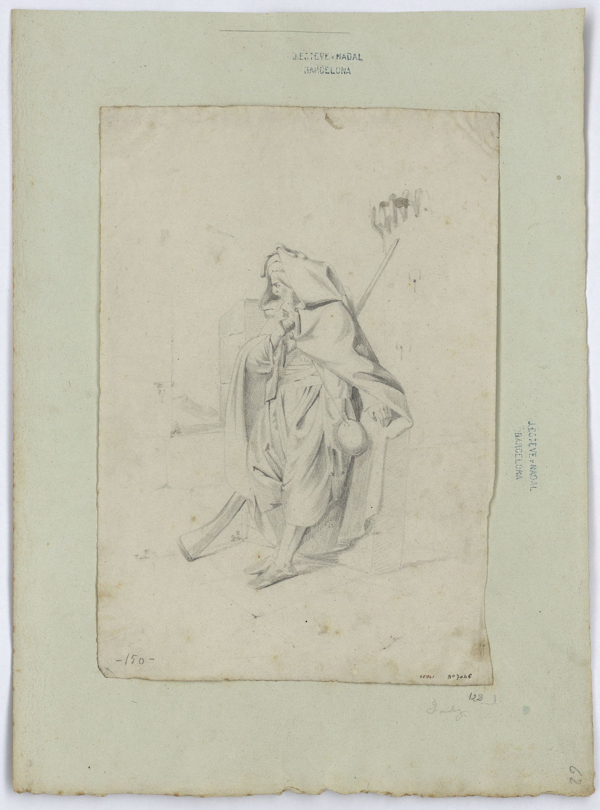 image for: Marià Fortuny - Guerrer nord-africà amb espingarda - Cap a 1856-1858
