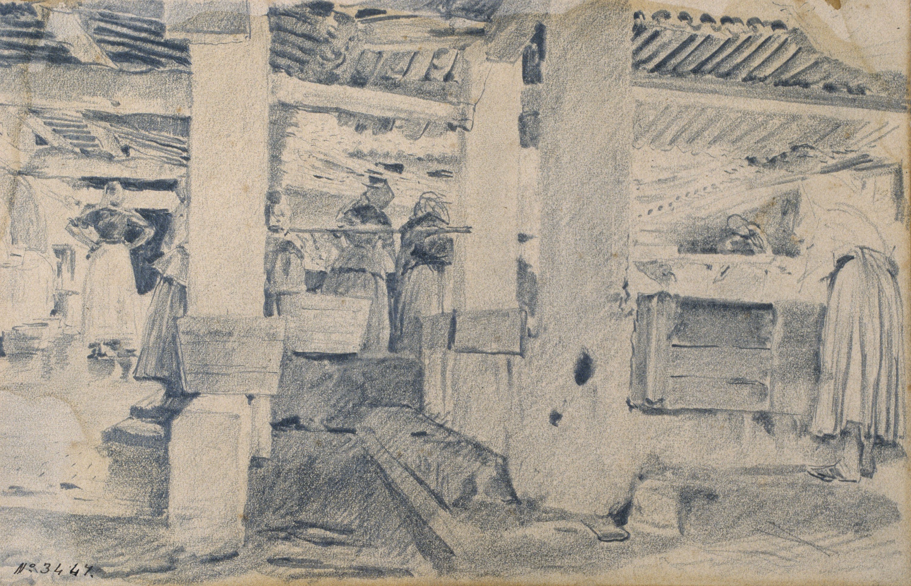 image for: Santiago Rusiñol - Interior d&#039;un safareig - 1890