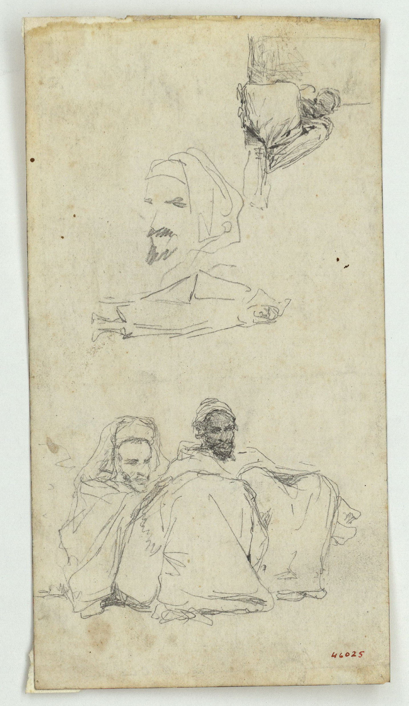 image for: Marià Fortuny - Marroquins (anvers) / Esbós de marroquins i ruc (revers) - Cap a 1860-1862