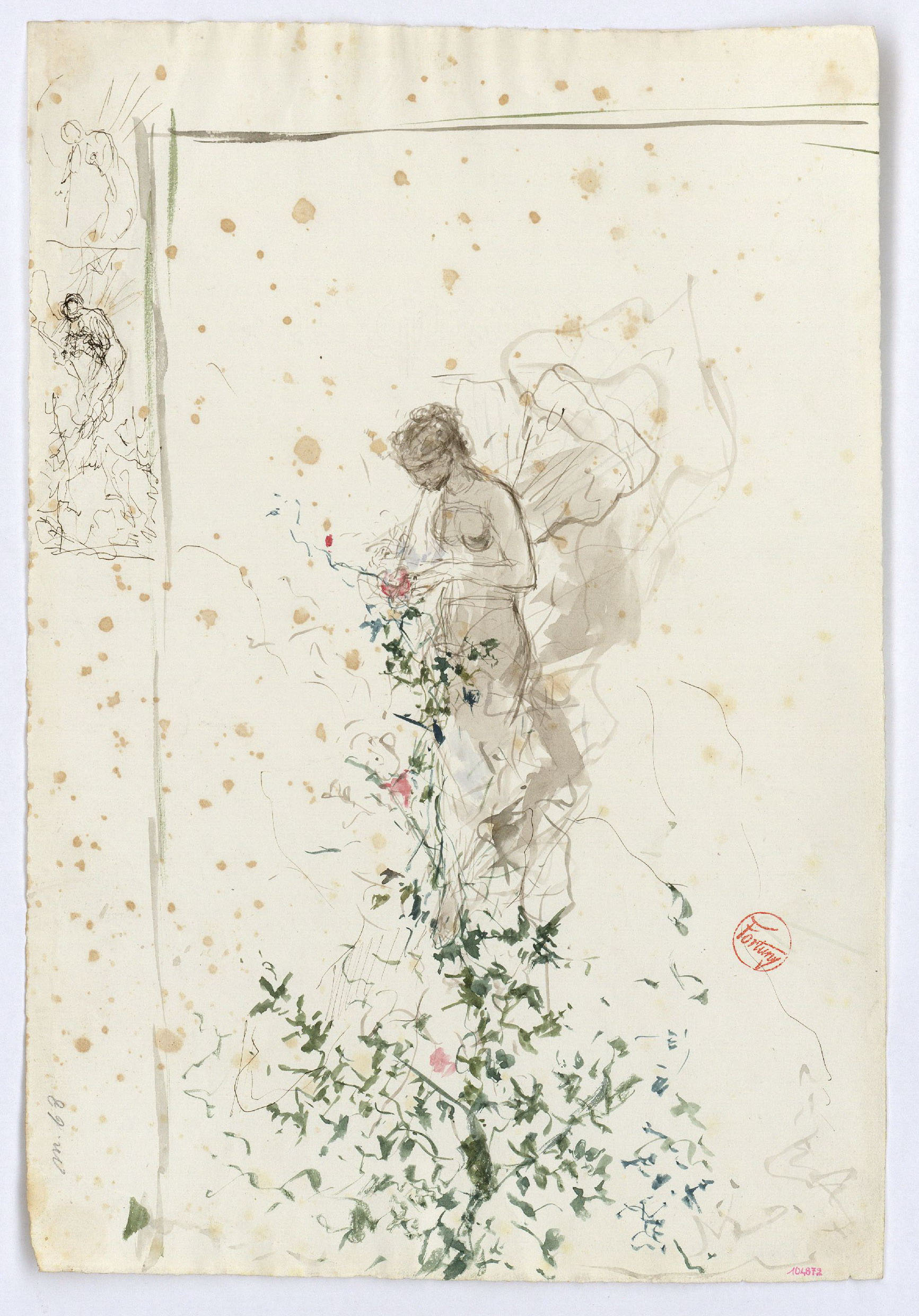 image for: Marià Fortuny - Estudi per a l&#039;aquarel·la «La papallona» - Cap a 1868