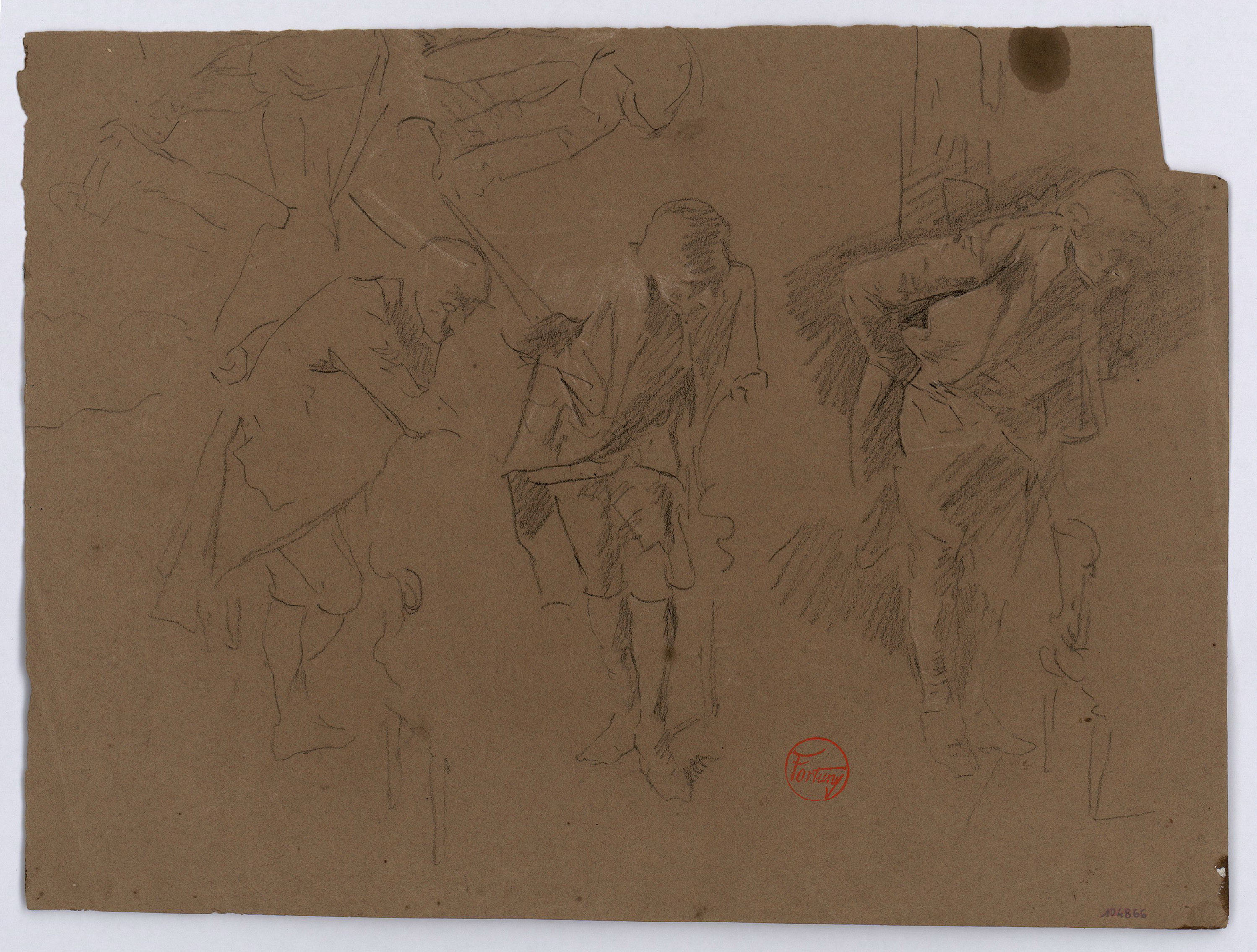 image for: Marià Fortuny - Estudi per al quadre «El col·leccionista d&#039;estampes» (anvers) / Músic (revers) - Cap a 1863-1867