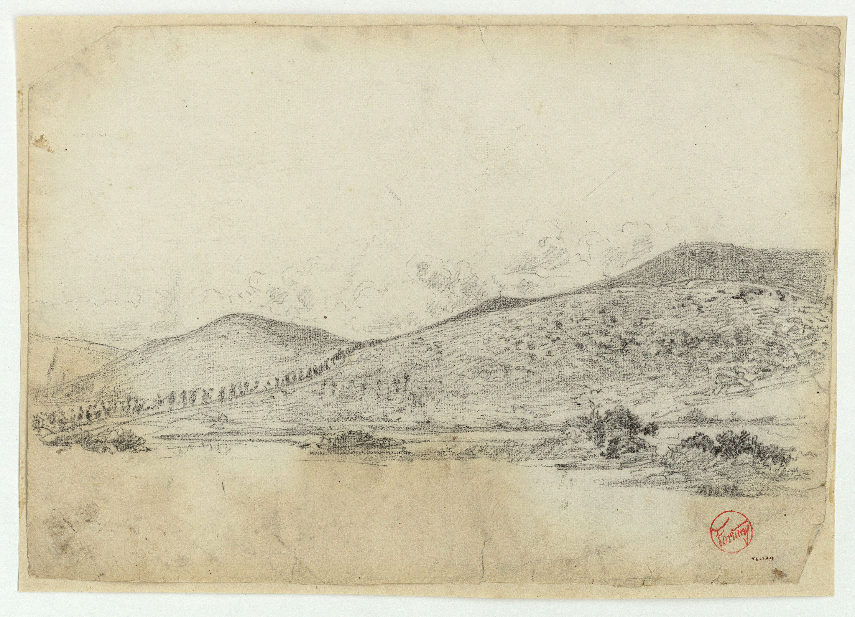 image for: Marià Fortuny - Paisatge marroquí amb figures desfilant - Cap a 1860