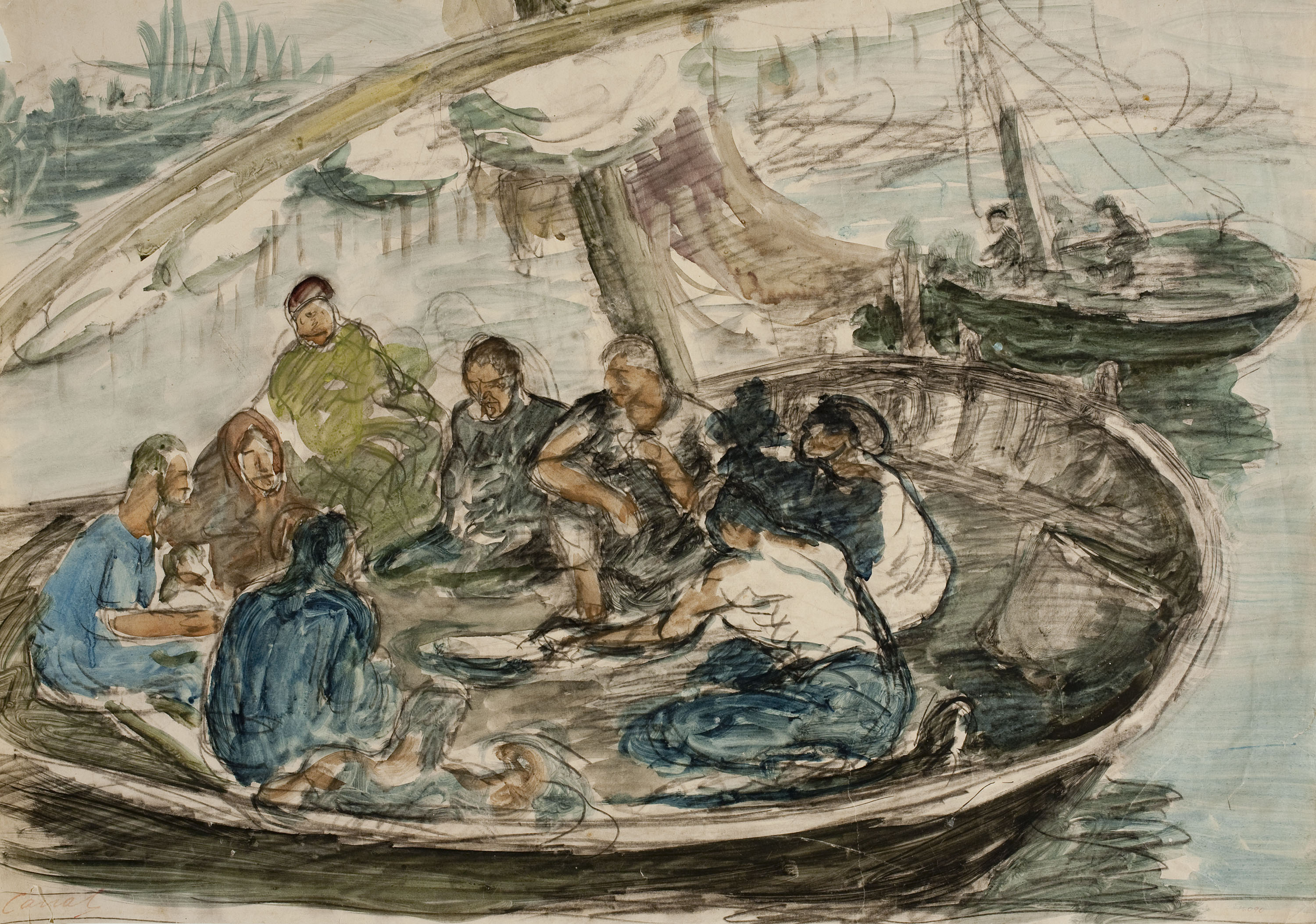 image for: Ricard Canals - Figures en una barcassa - Cap a 1908