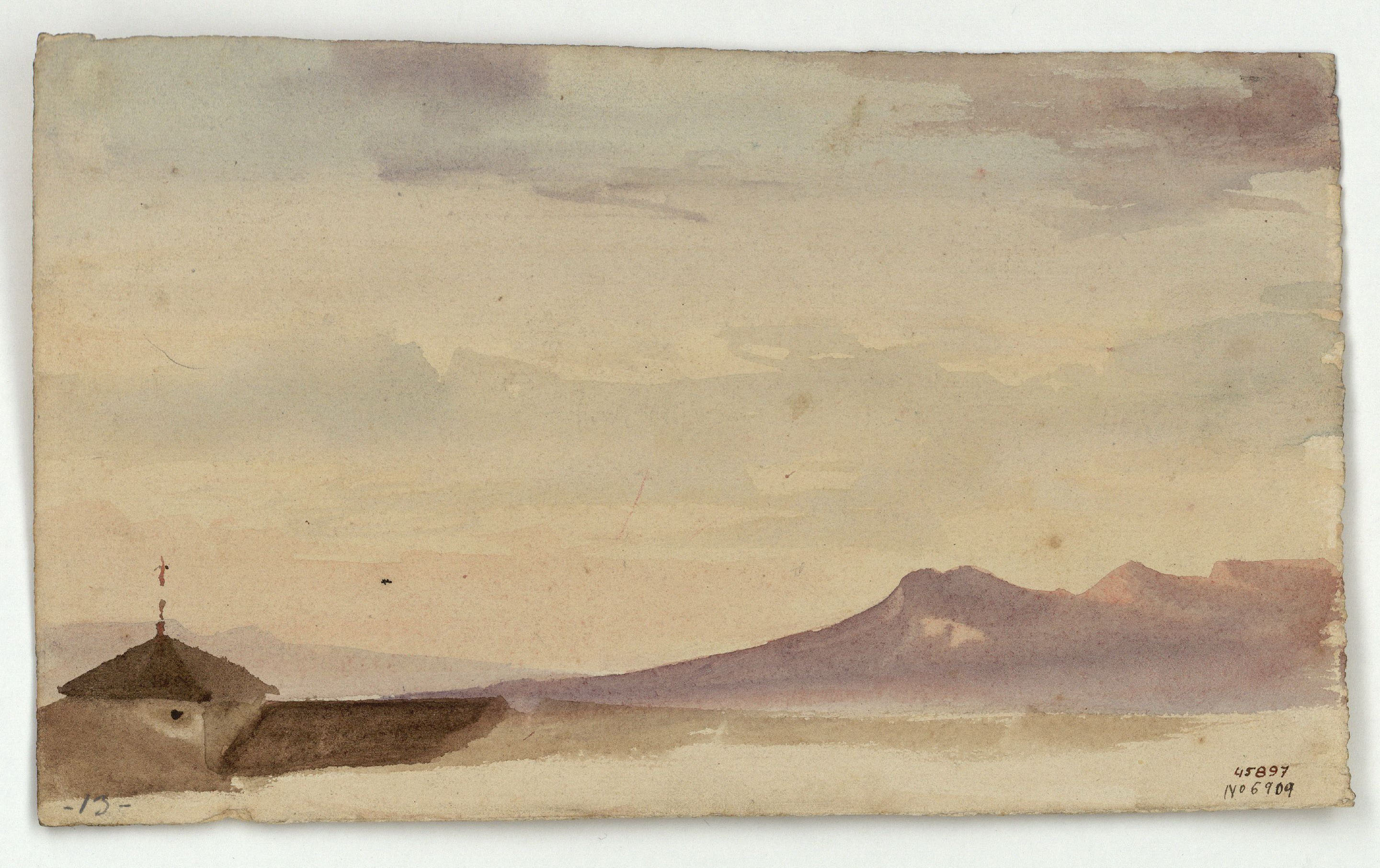 image for: Marià Fortuny - Paisatge (anvers) / Retrat masculí (revers) - Cap a 1856-1858