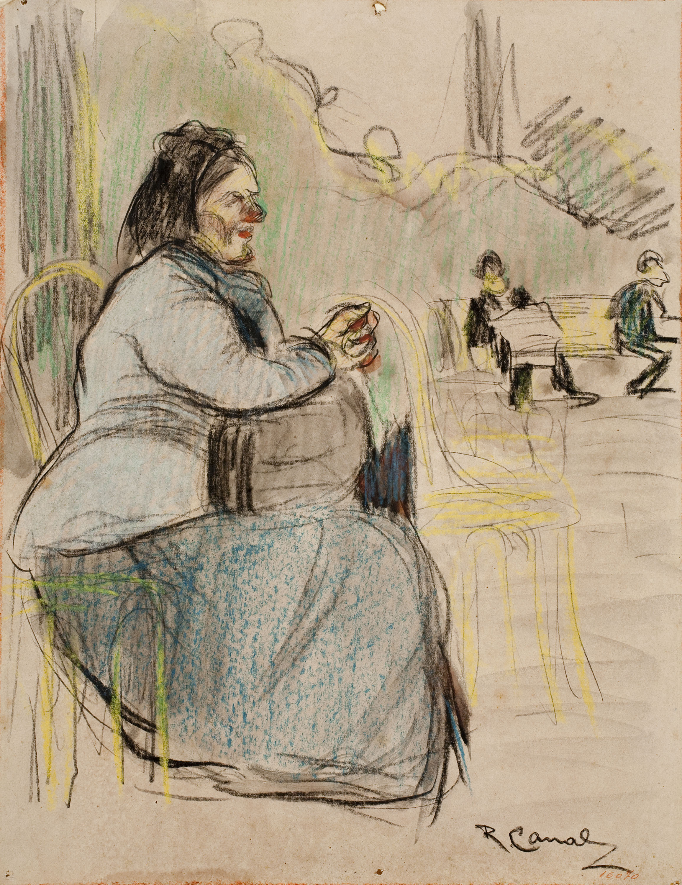 image for: Ricard Canals - Dona asseguda en un banc - Cap a 1896-1900