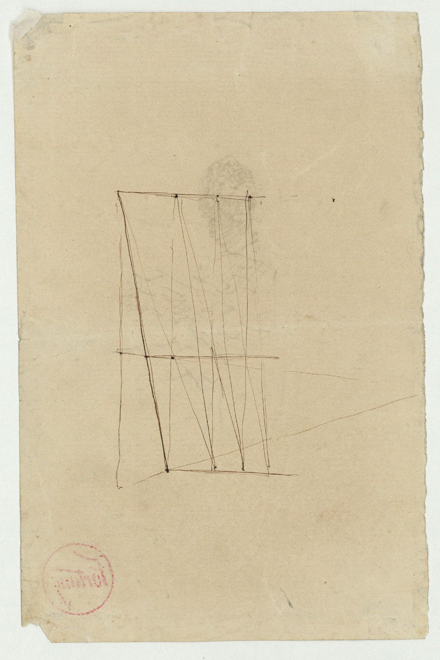 image for: Marià Fortuny - Esbós per a un retrat de Cecilia de Madrazo (anvers) / Motiu geomètric (revers) - Cap a 1874 [1]