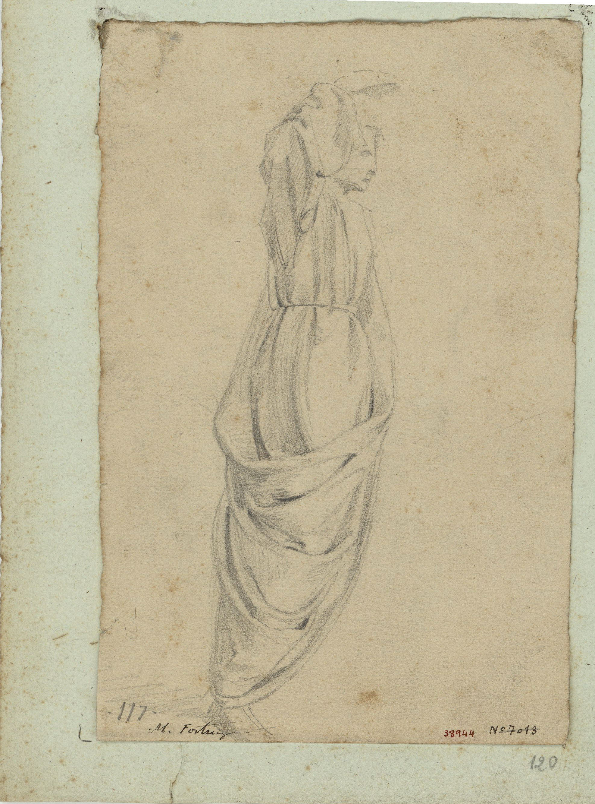image for: Marià Fortuny - Estudi acadèmic de figura masculina - Cap a 1856-1858