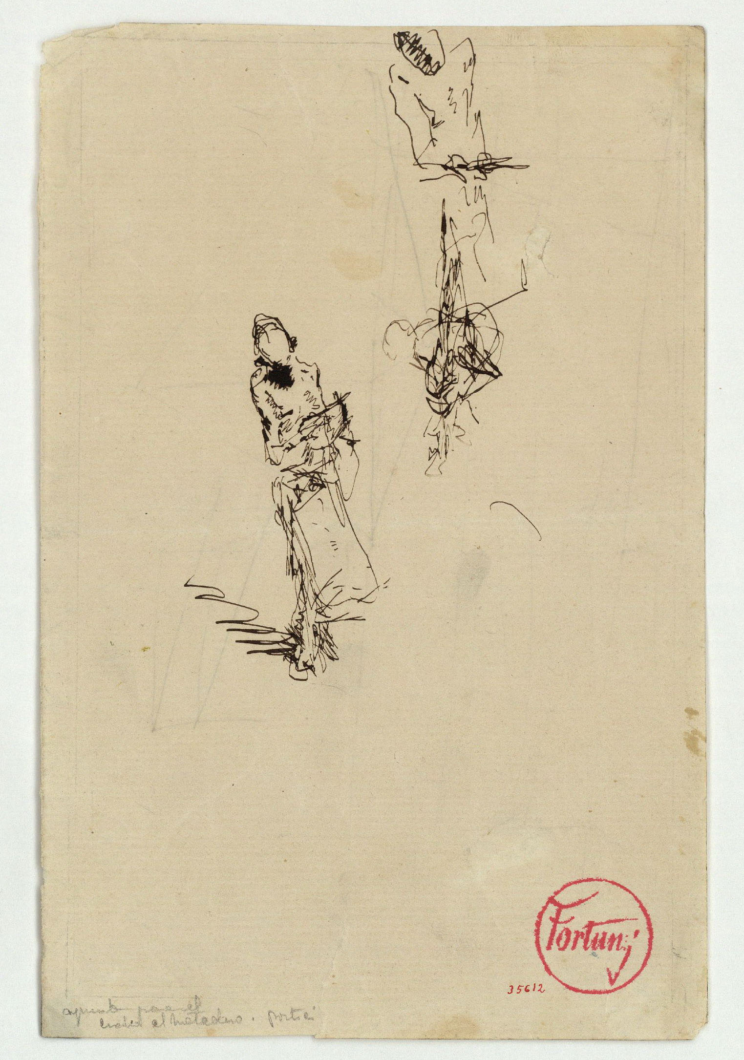 image for: Marià Fortuny - Estudi per al quadre «L&#039;escorxador de Portici» - Cap a 1874