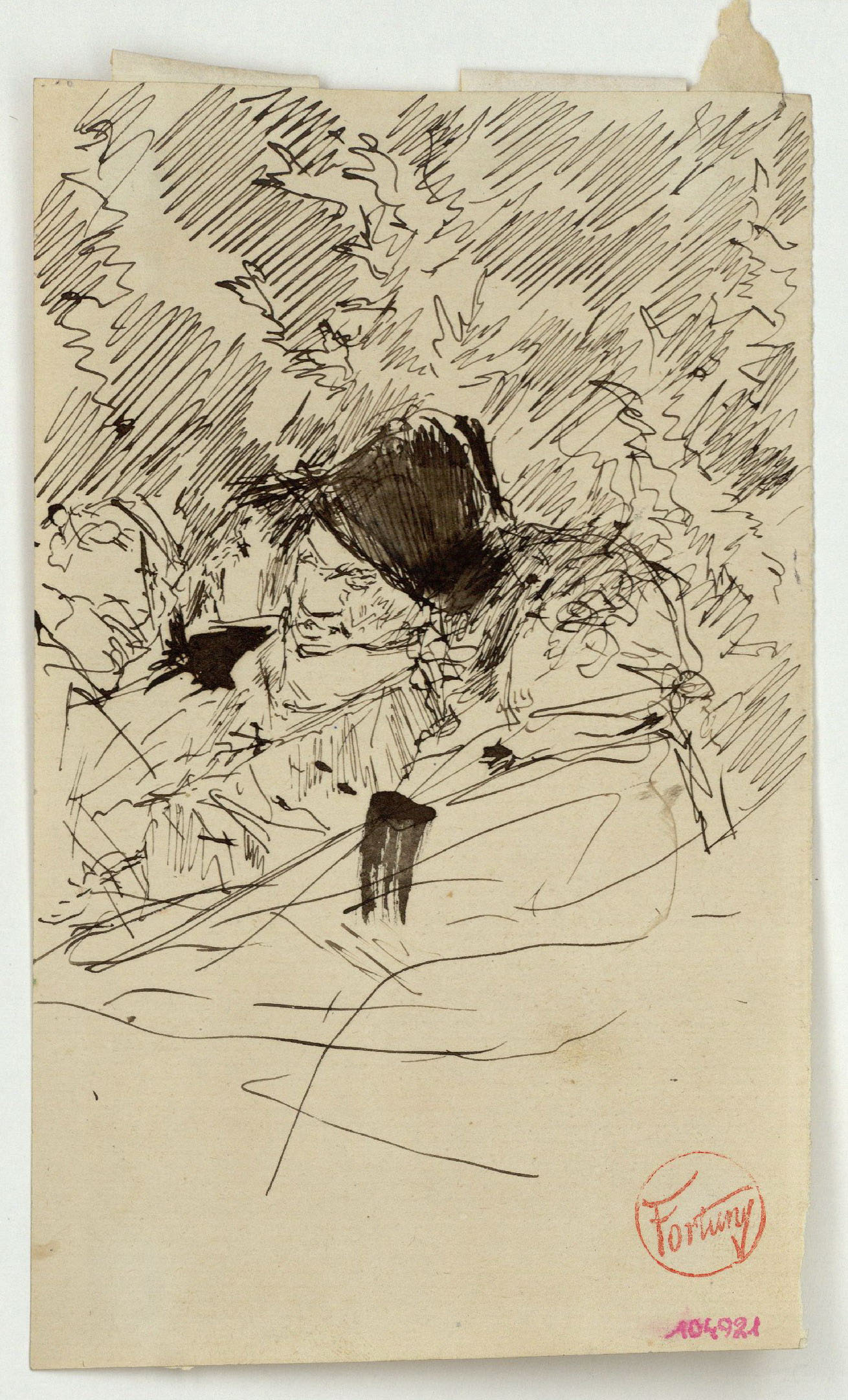 image for: Marià Fortuny - Estudi per al quadre «El jardí dels poetes» - Cap a 1871