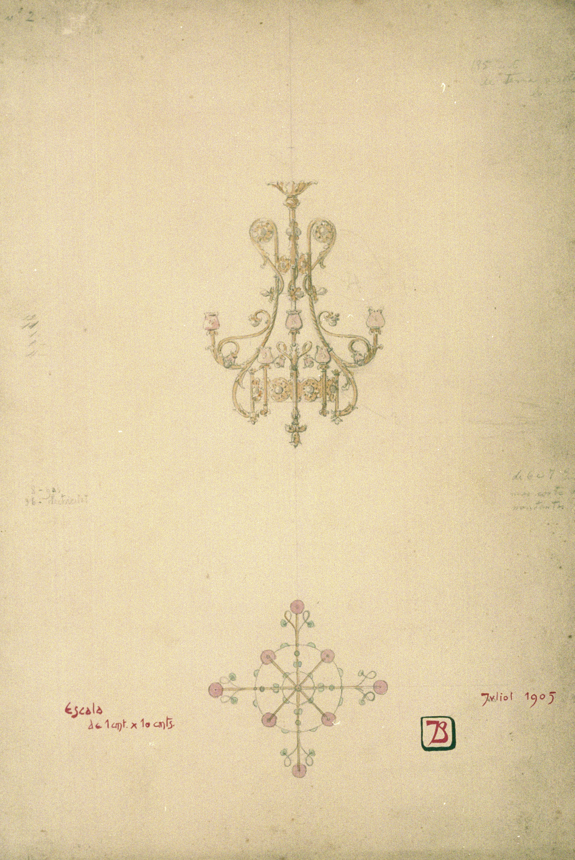 image for: Joan Busquets - Llum, vista frontal i de secció - 1905
