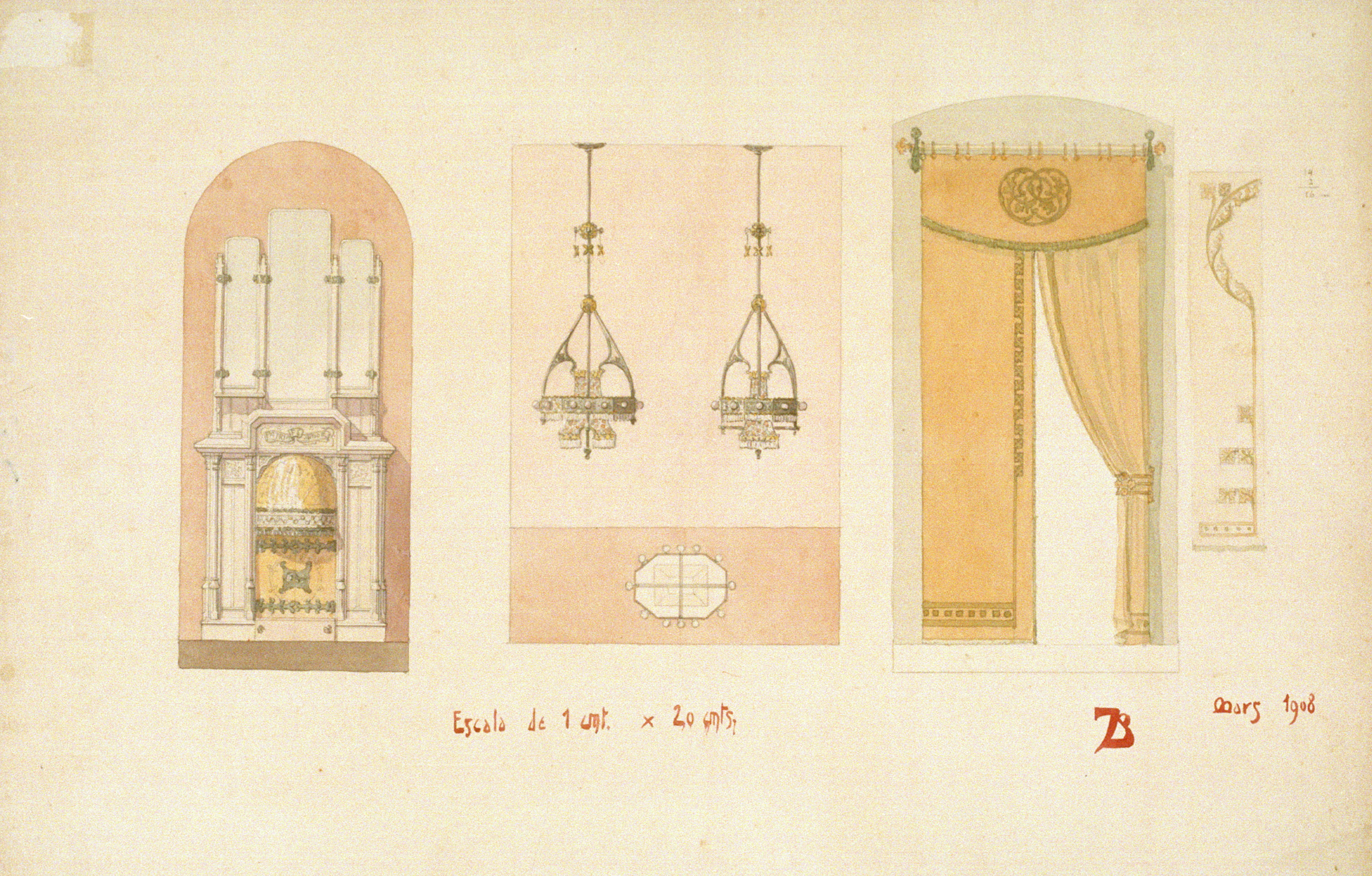 image for: Joan Busquets - Llar de foc, llums i cortinatge - 1908