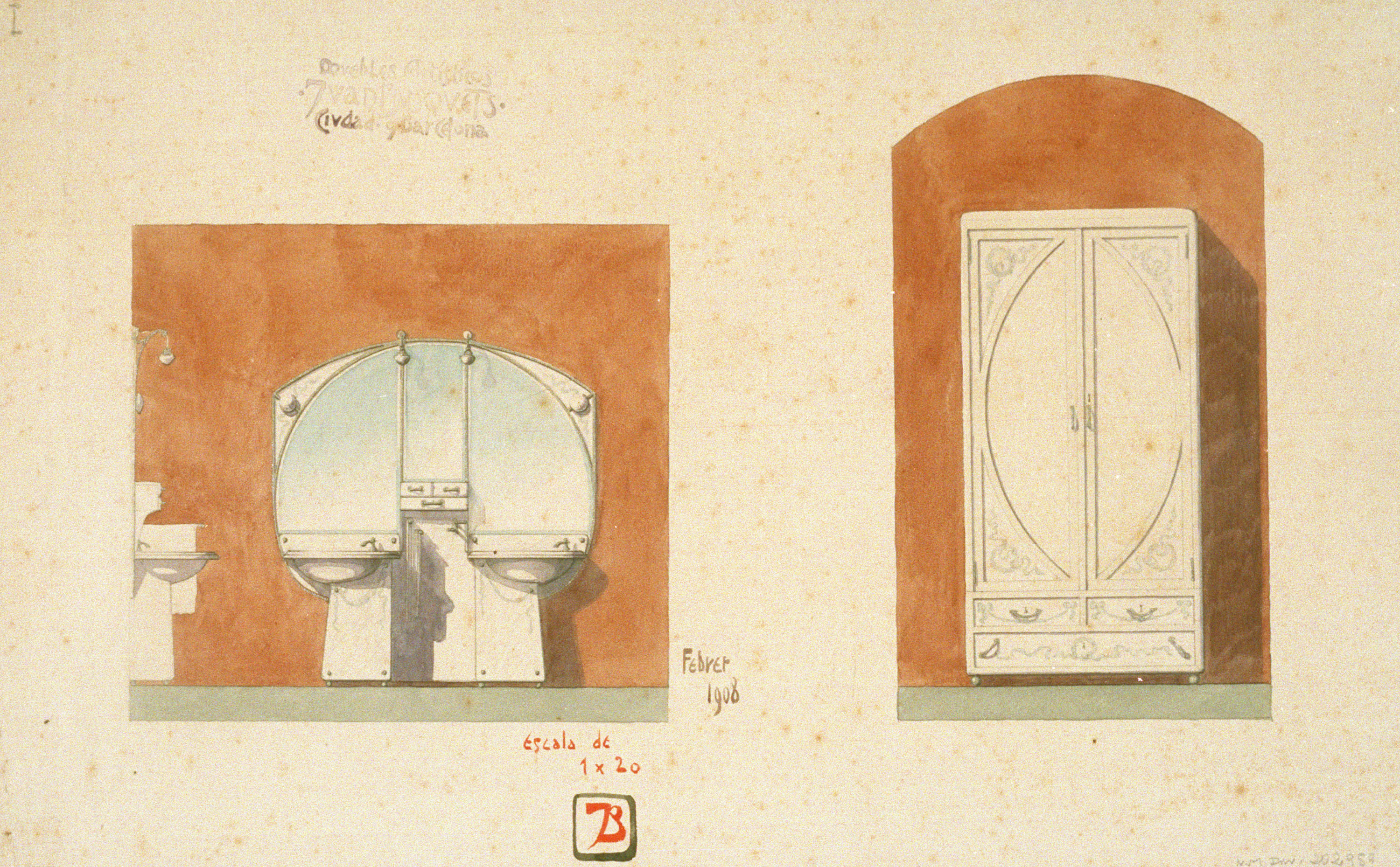 image for: Joan Busquets - Lavabo i armari - 1908