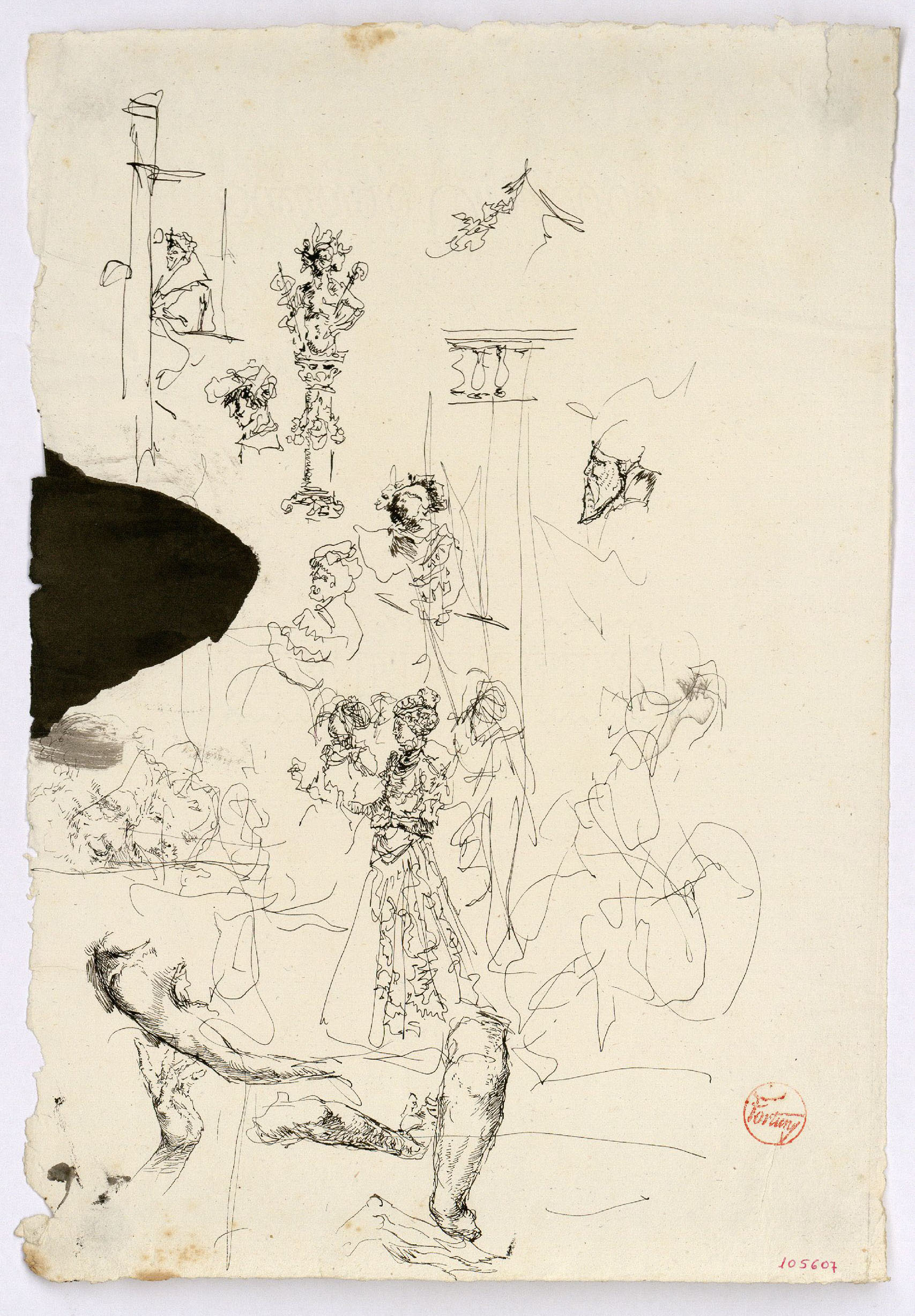 image for: Marià Fortuny - Esbós de figures femenines, braços i altres figures - Cap a 1867-1872