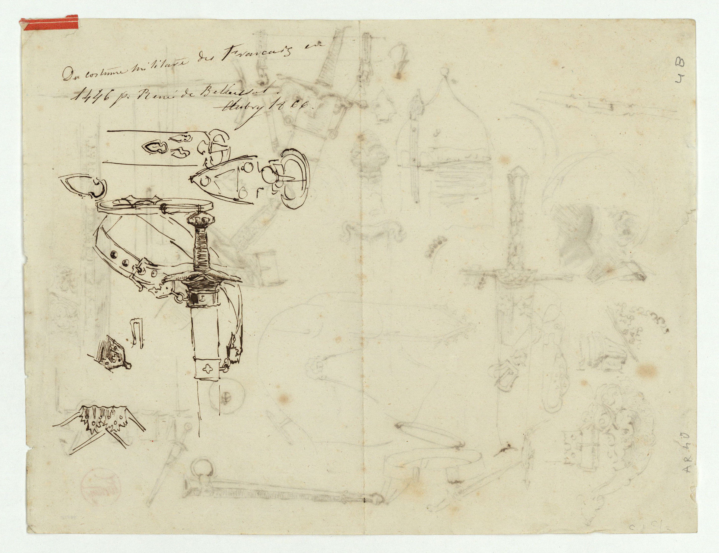 image for: Marià Fortuny - Espases, cascs i altres objectes (anvers) / Espases i altres objectes (revers) - Cap a 1867-1872 [1]