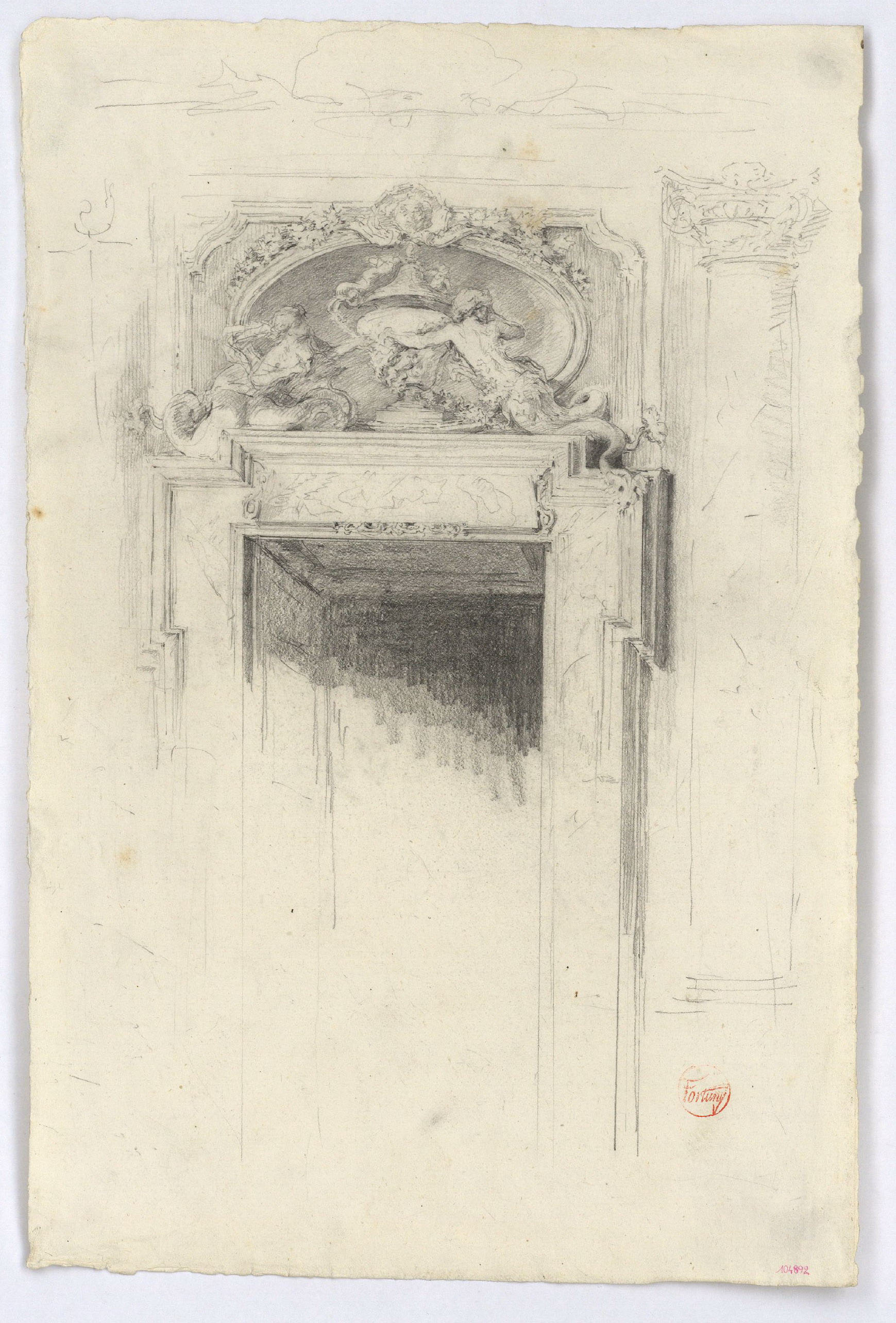 image for: Marià Fortuny - Llinda d&#039;una porta amb ornamentació clàssica - Cap a 1863-1866