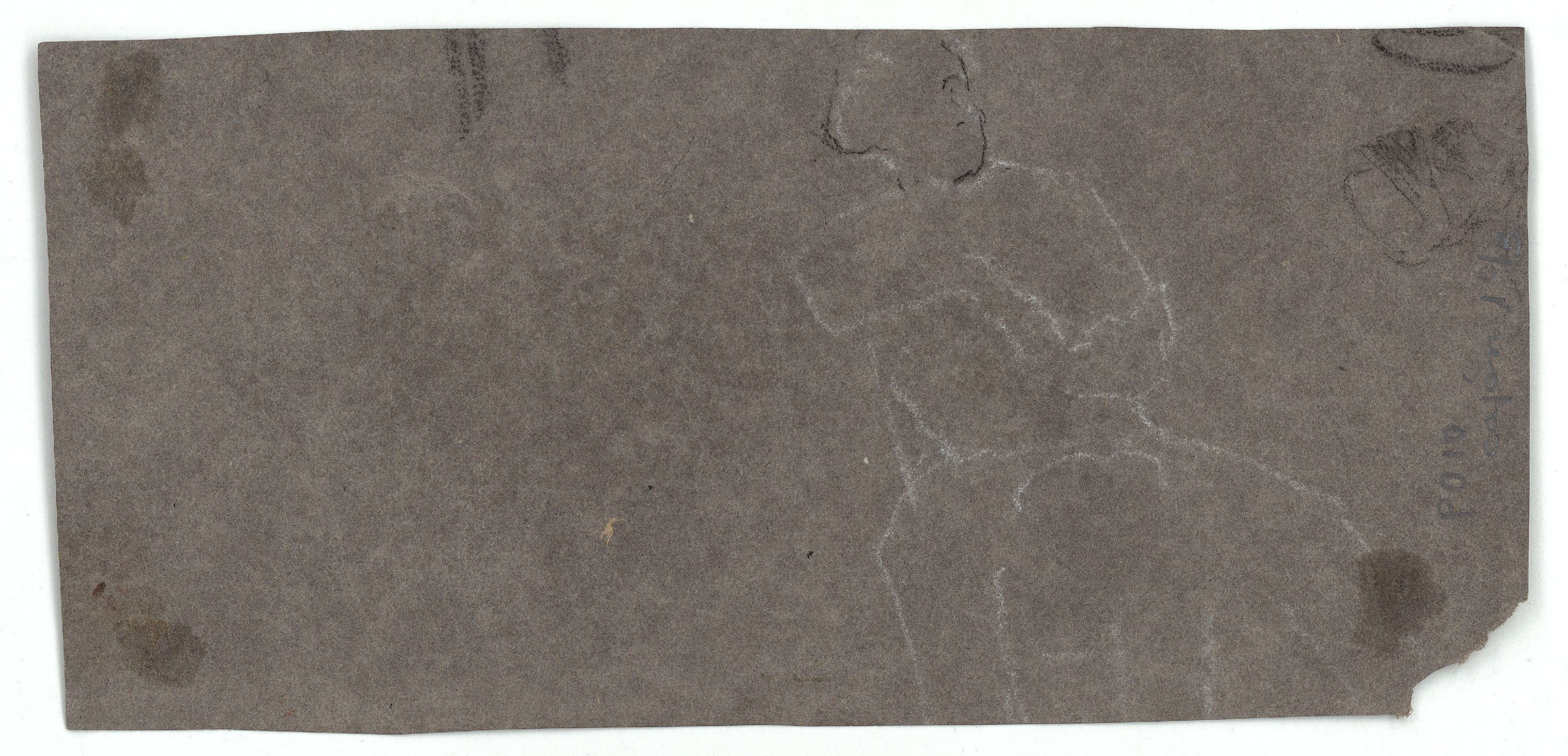 image for: Marià Fortuny - Retrat masculí (anvers) / Croquis de figura (revers) - Cap a 1863-1867 [1]