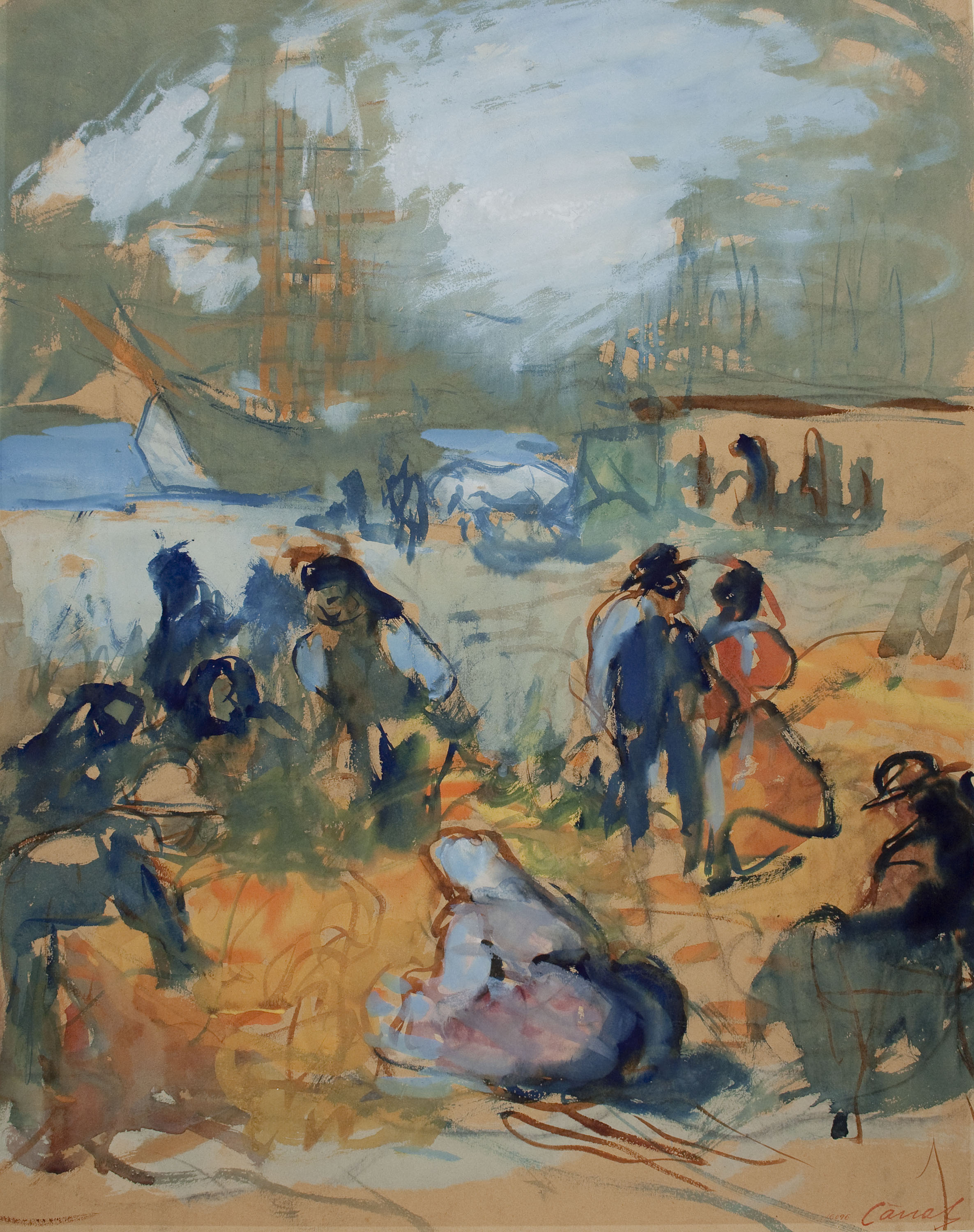 image for: Ricard Canals - Escena de port - Cap a 1900-1910