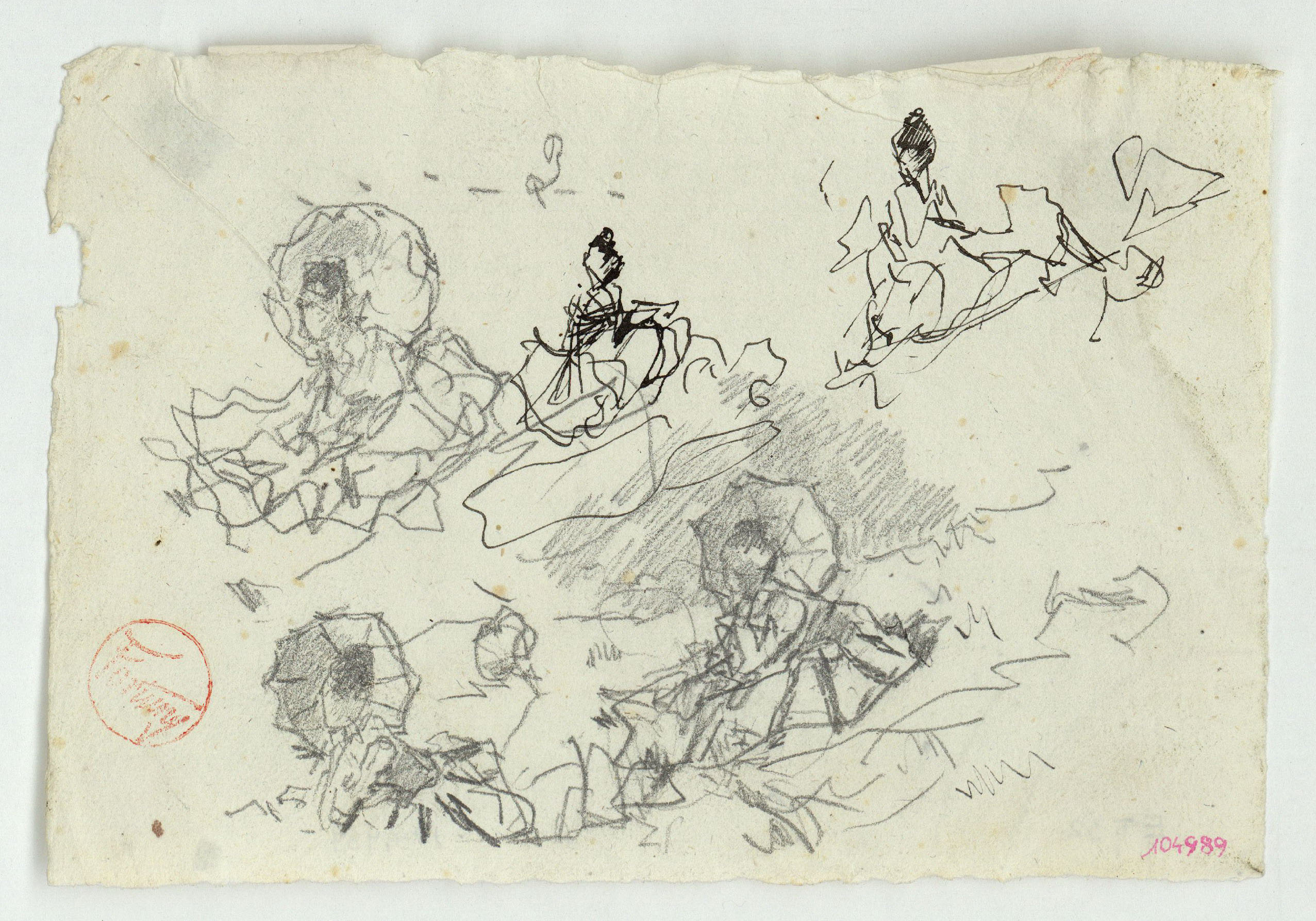 image for: Marià Fortuny - Estudi per al quadre «Platja de Portici» - Cap a 1874