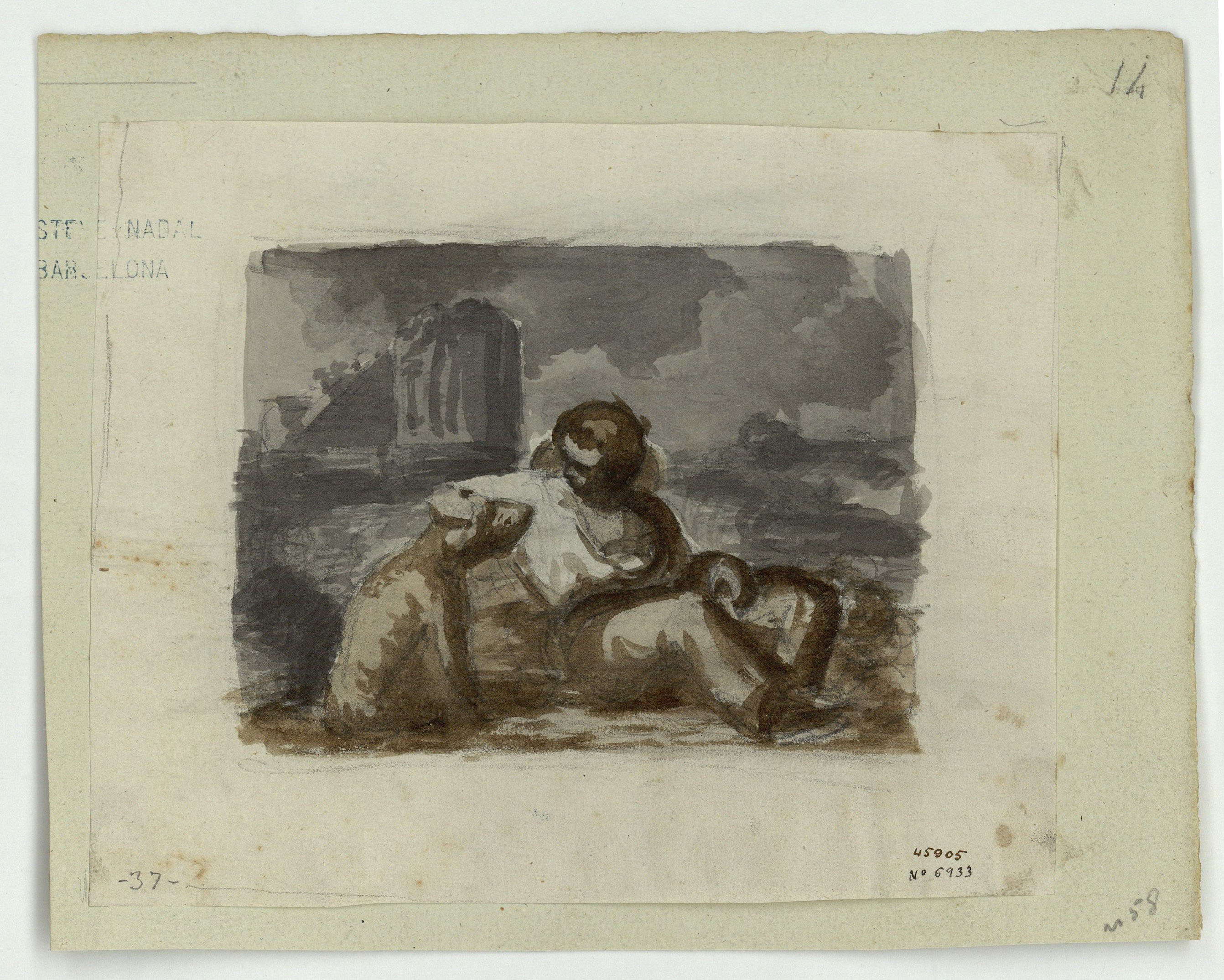 image for: Marià Fortuny - Noi amb un gos - Cap a 1855-1856