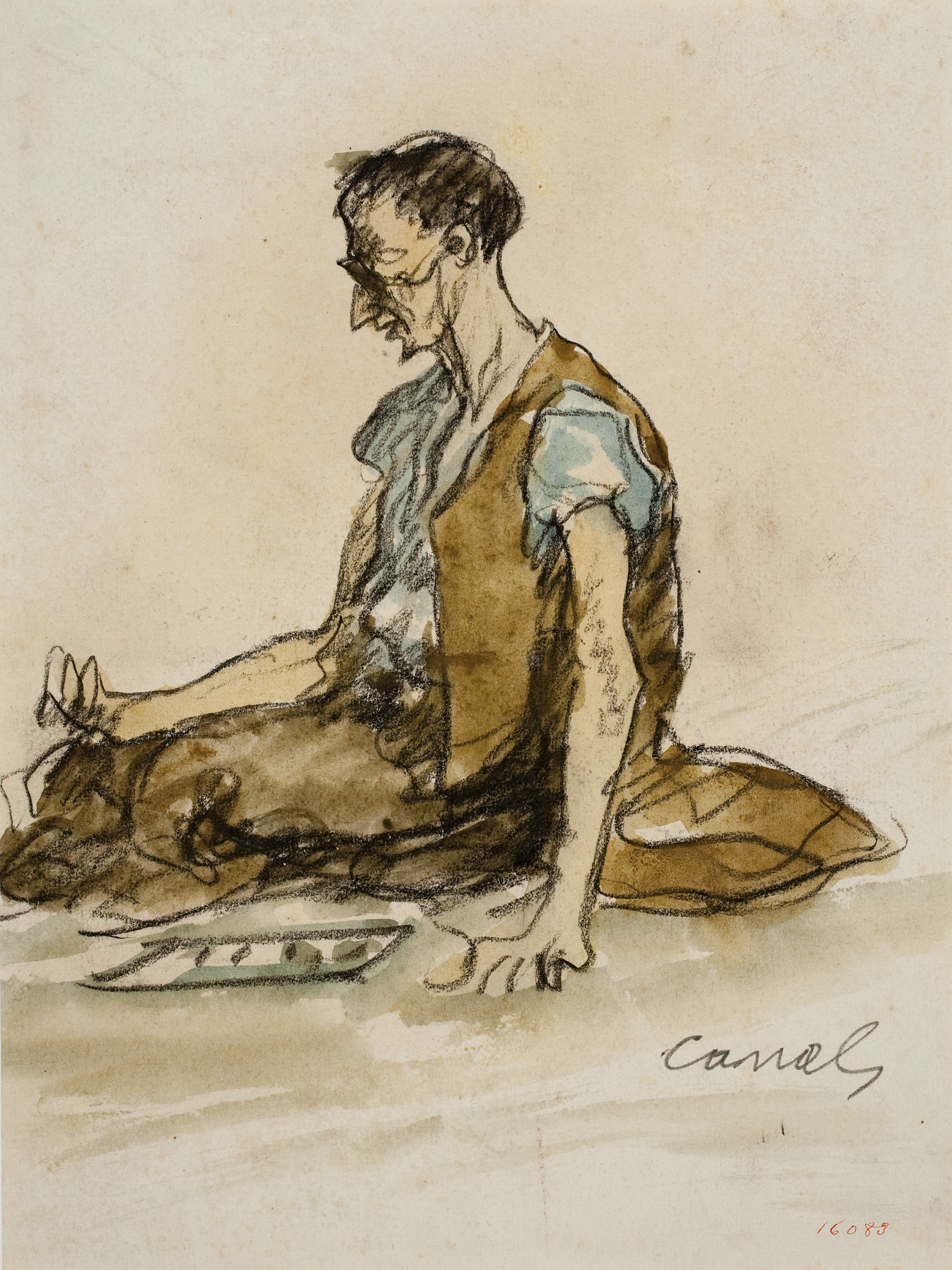 image for: Ricard Canals - Captaire assegut a terra - Cap a 1907-1910