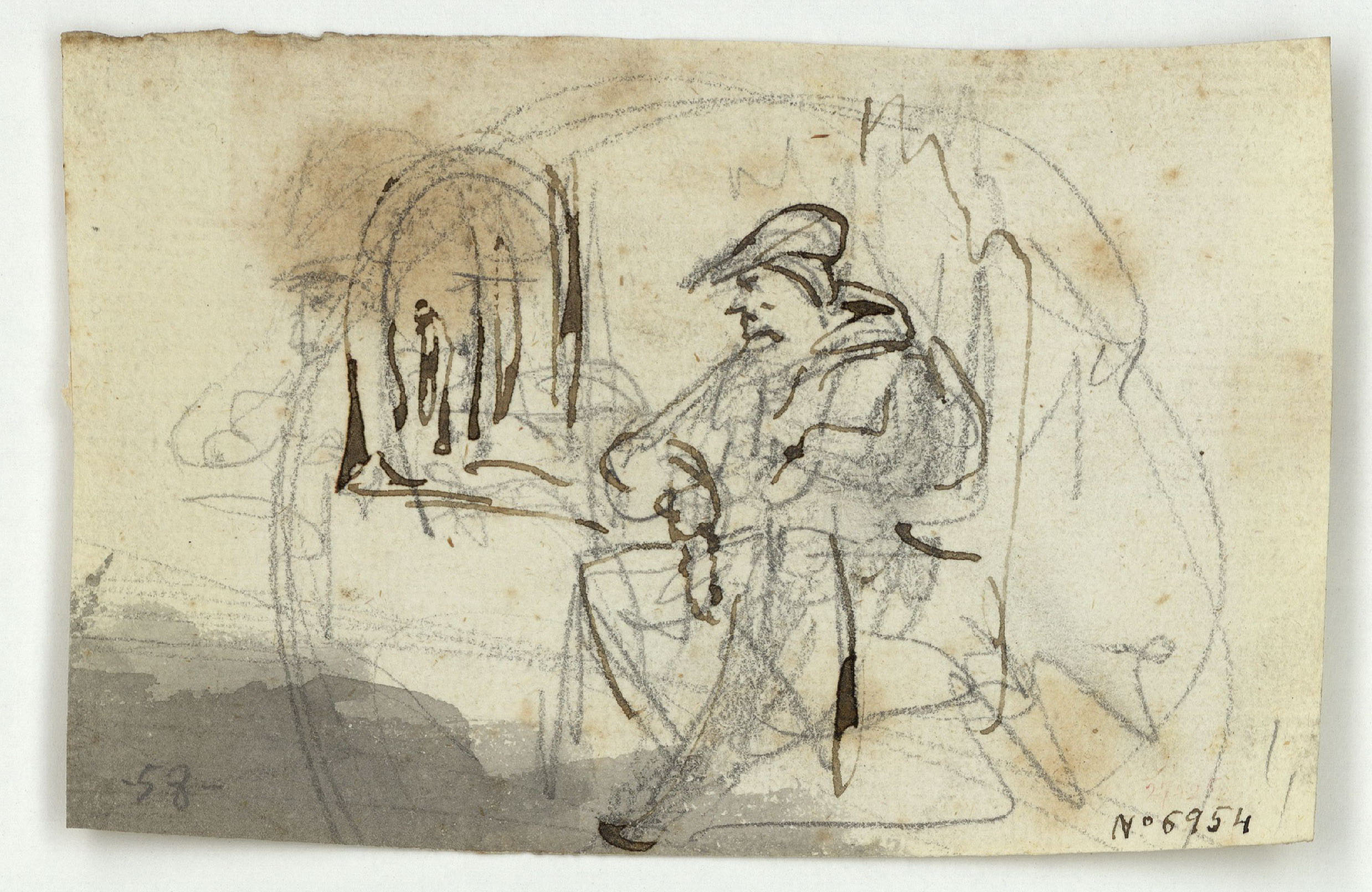 image for: Marià Fortuny - Estudi de composició - Cap a 1856-1858