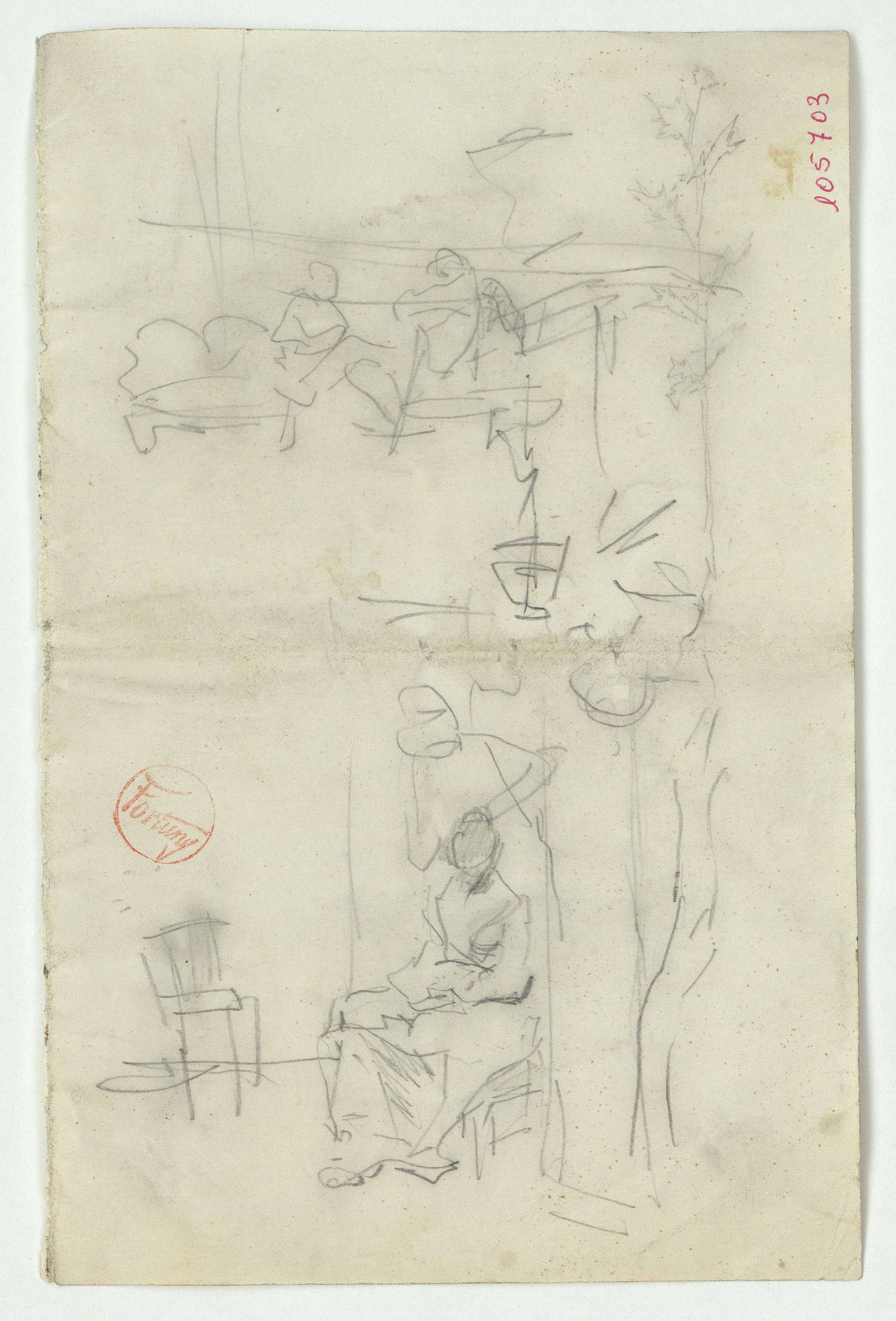 image for: Marià Fortuny - Esbós de figures assegudes i altres croquis - Cap a 1870-1872