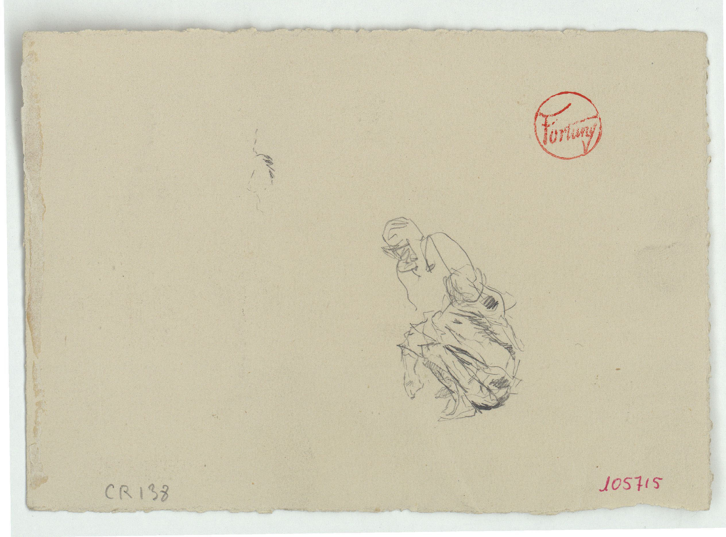 image for: Marià Fortuny - Esbós de marroquins asseguts (anvers) / Marroquí assegut (revers) - Cap a 1860-1862