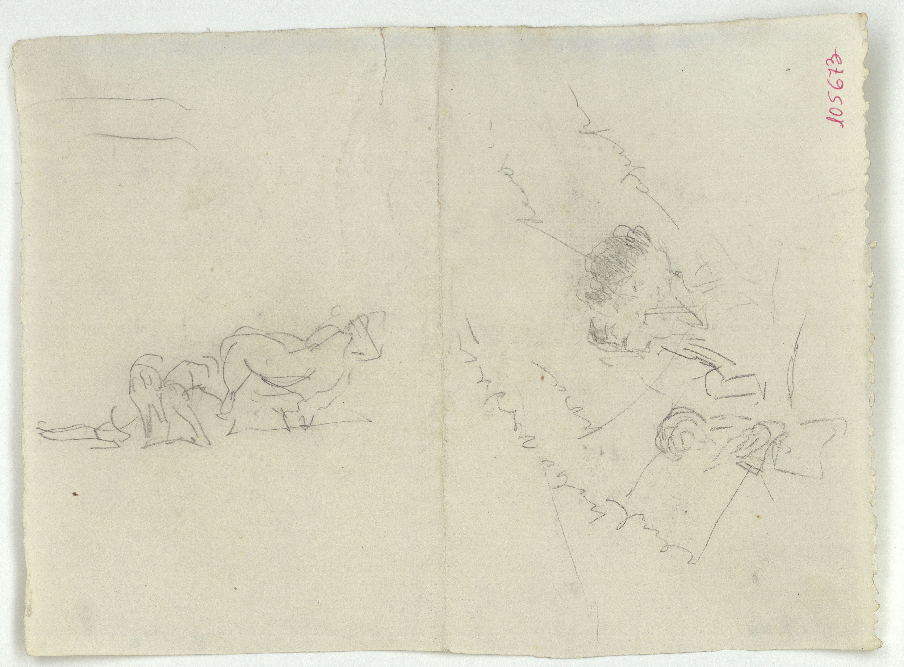 image for: Marià Fortuny - Croquis d&#039;animals i de caps humans - Cap a 1867-1874