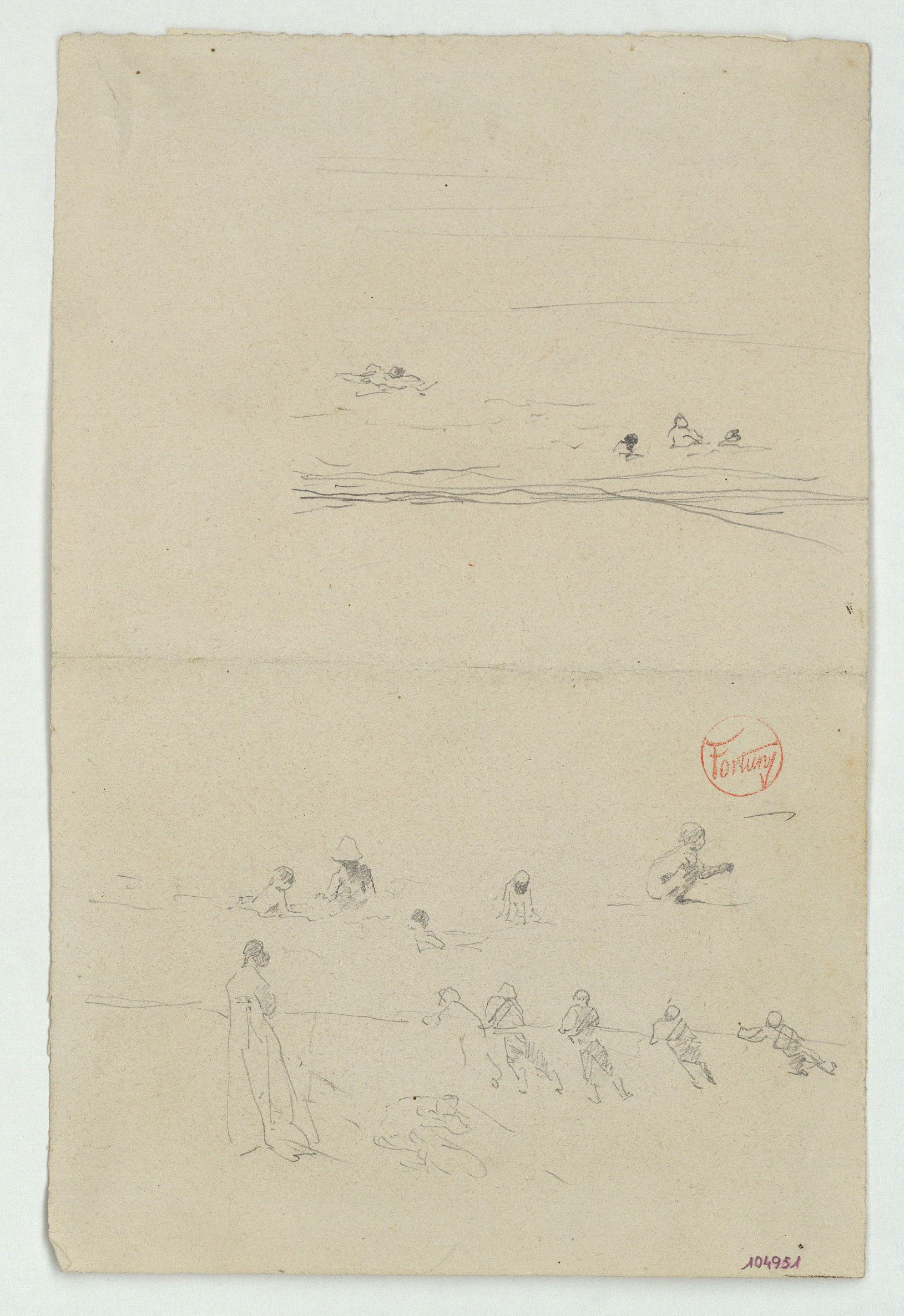 image for: Marià Fortuny - Figures a la platja - Cap a 1874