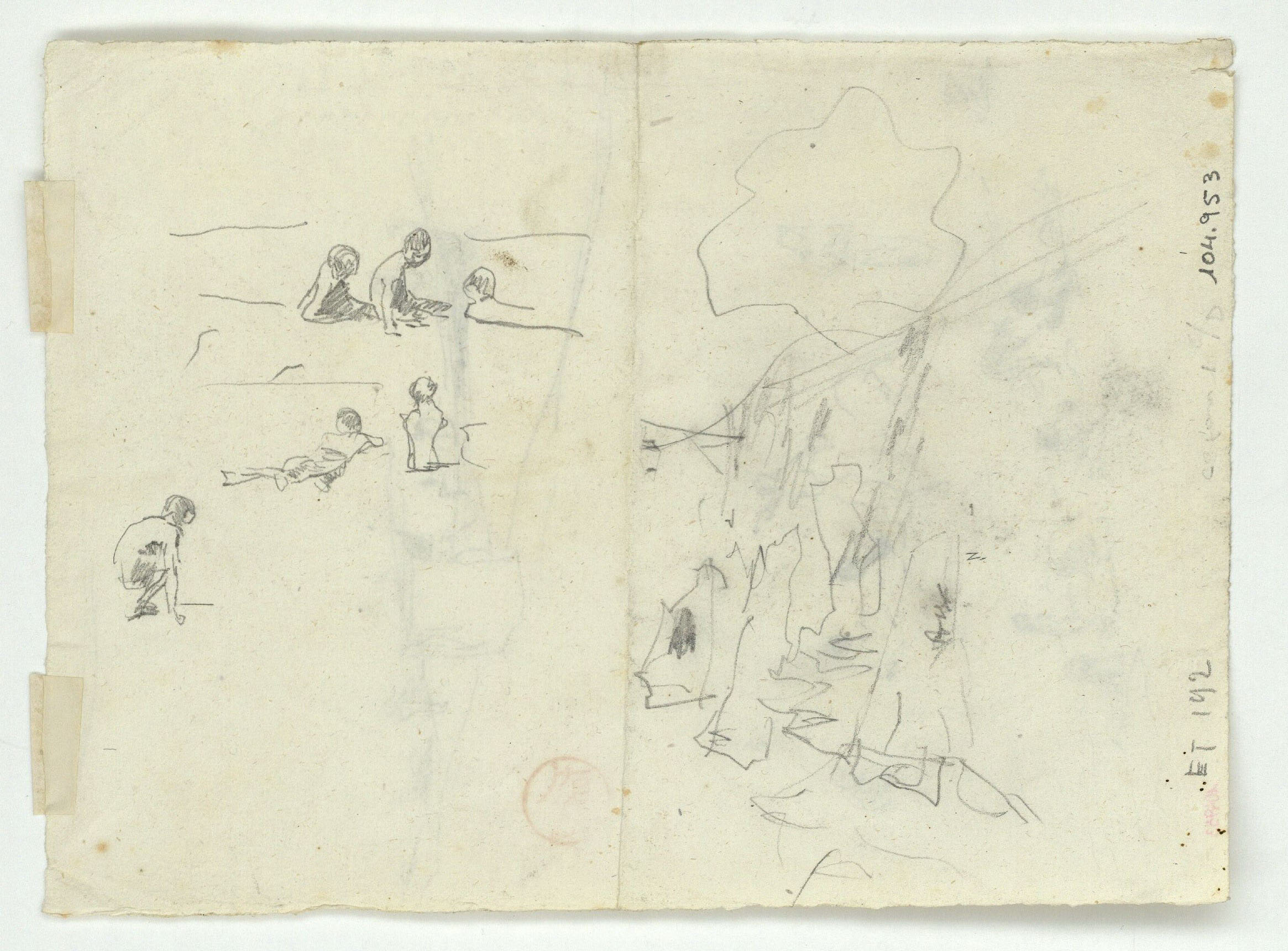 image for: Marià Fortuny - Estudi per al quadre «Platja de Portici» (anvers) / Estudi per al quadre «Platja de Portici» (revers) - Cap a 1874 [1]