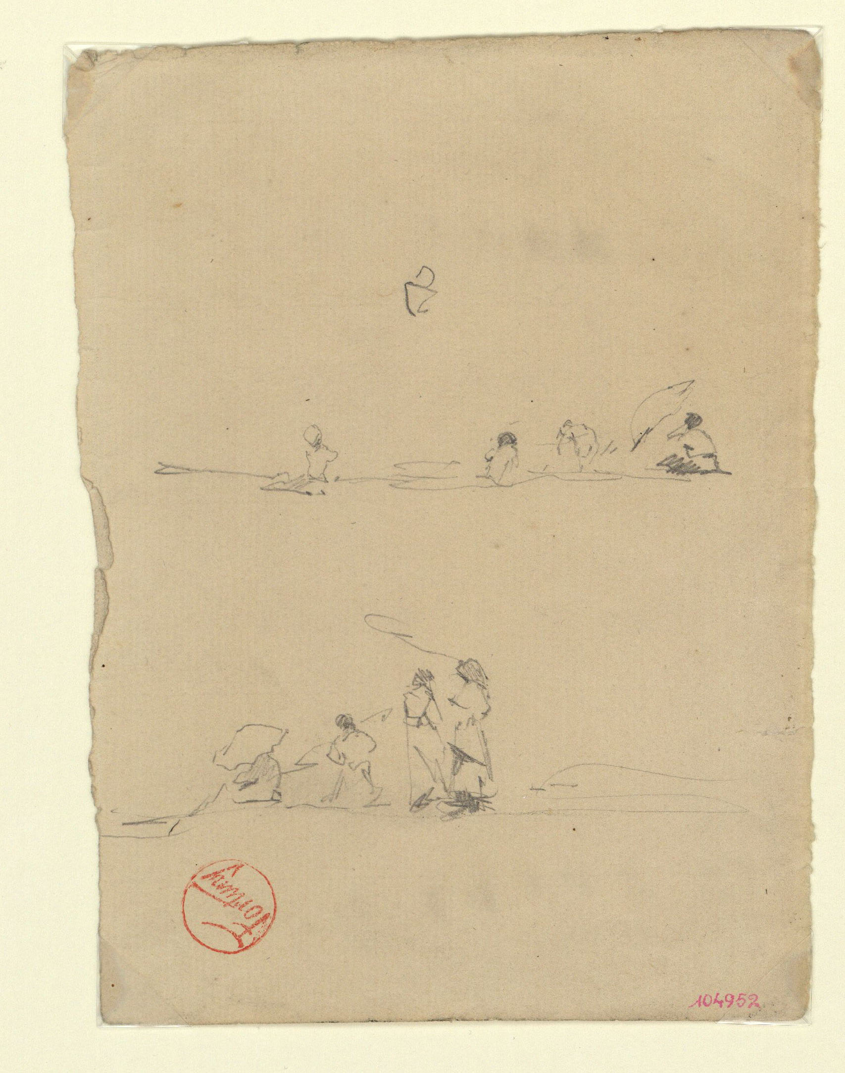 image for: Marià Fortuny - Estudi per al quadre «Platja de Portici» - Cap a 1874