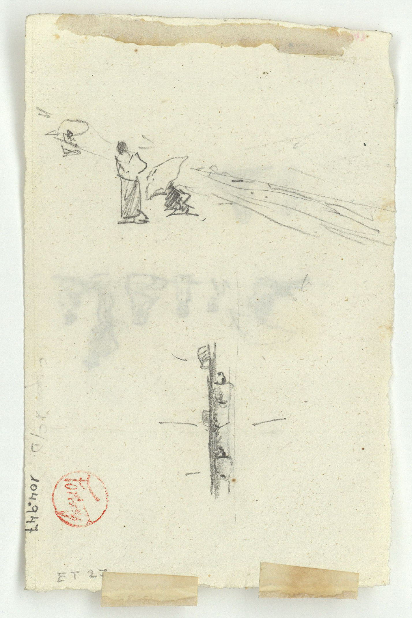 image for: Marià Fortuny - Grup de figures (anvers) / Grup de figures (revers) - Cap a 1874