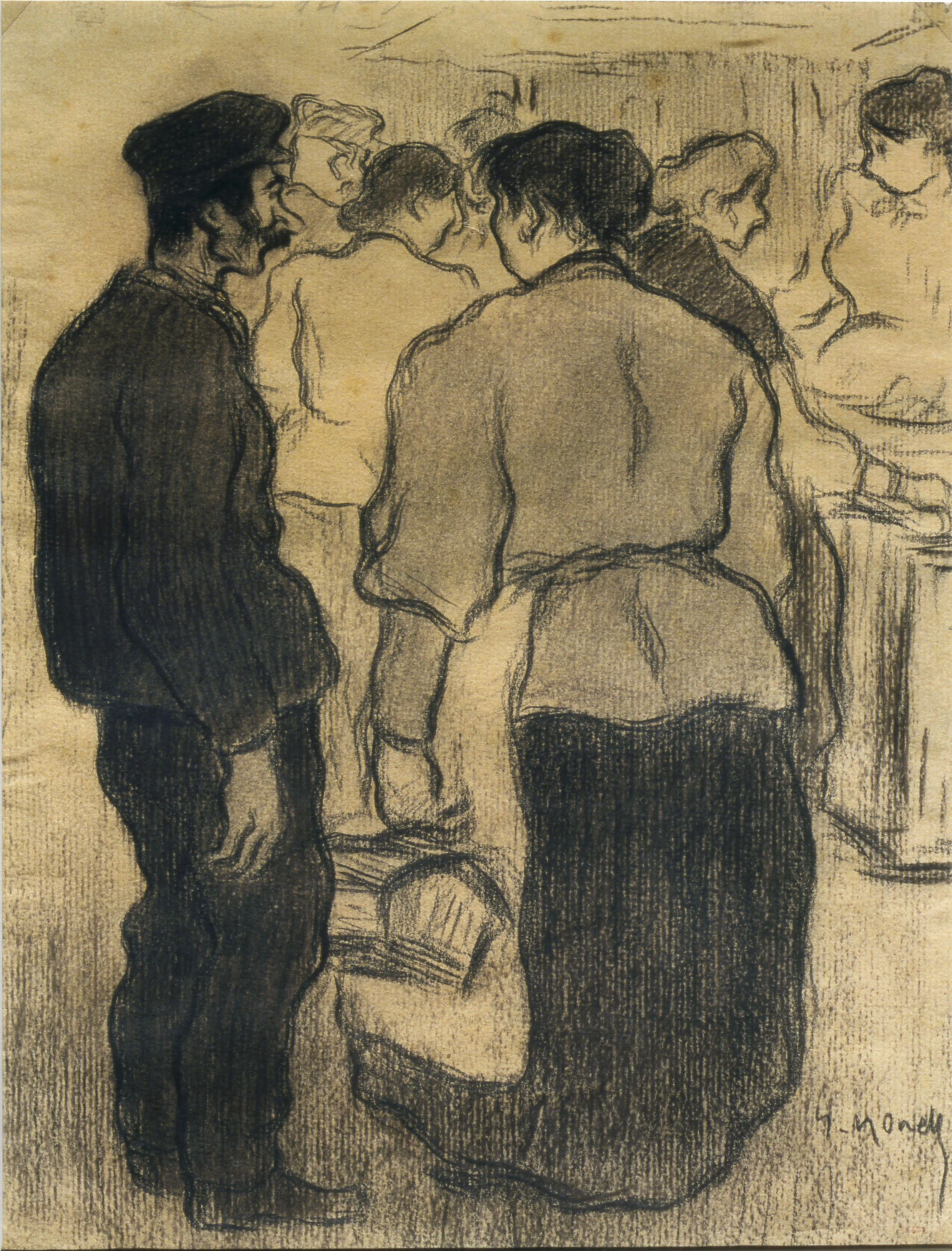 image for: Isidre Nonell - A les taules de carn de la Boqueria - 1894