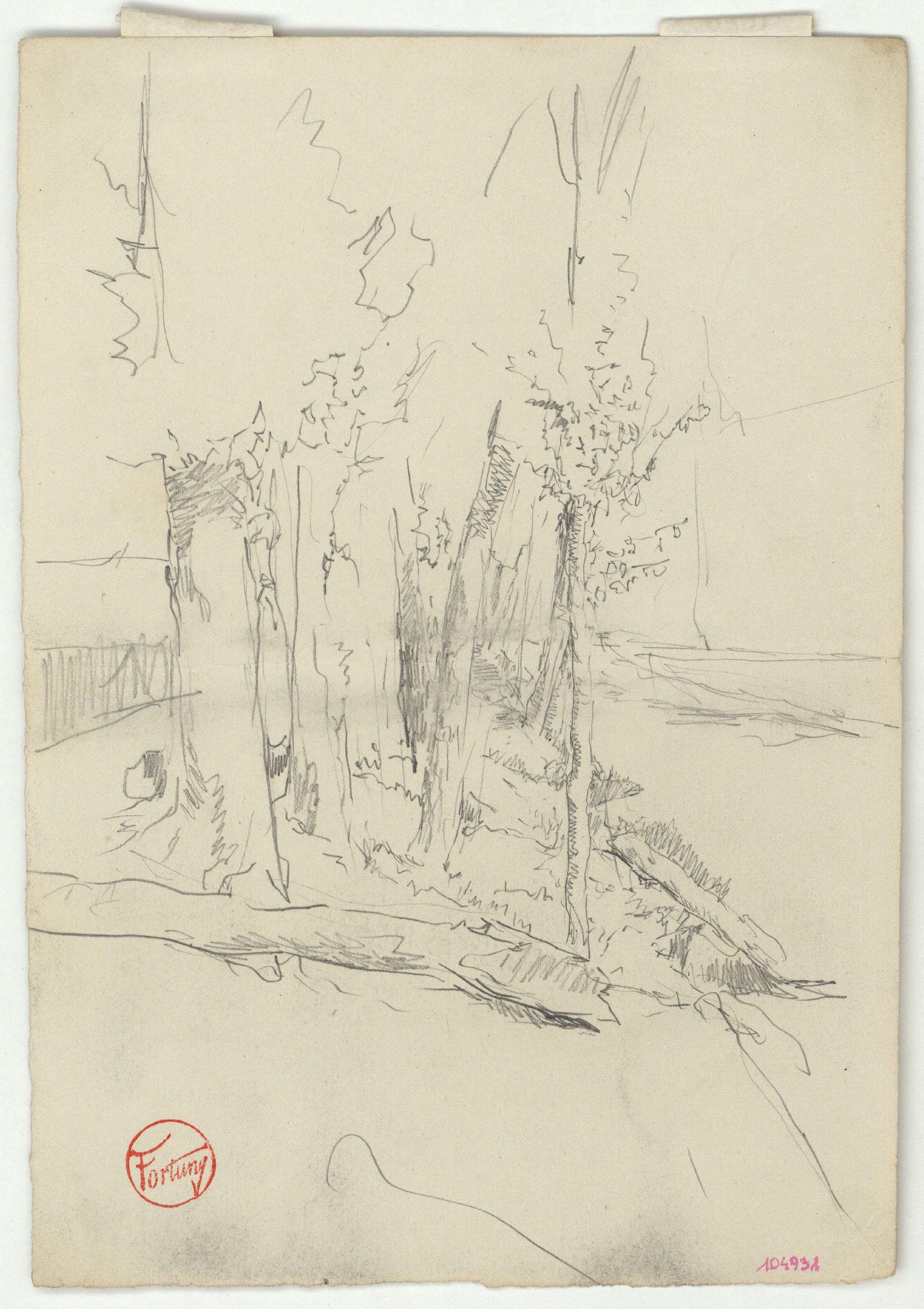 image for: Marià Fortuny - Estudi per al quadre «El jardí dels poetes» - Cap a 1871