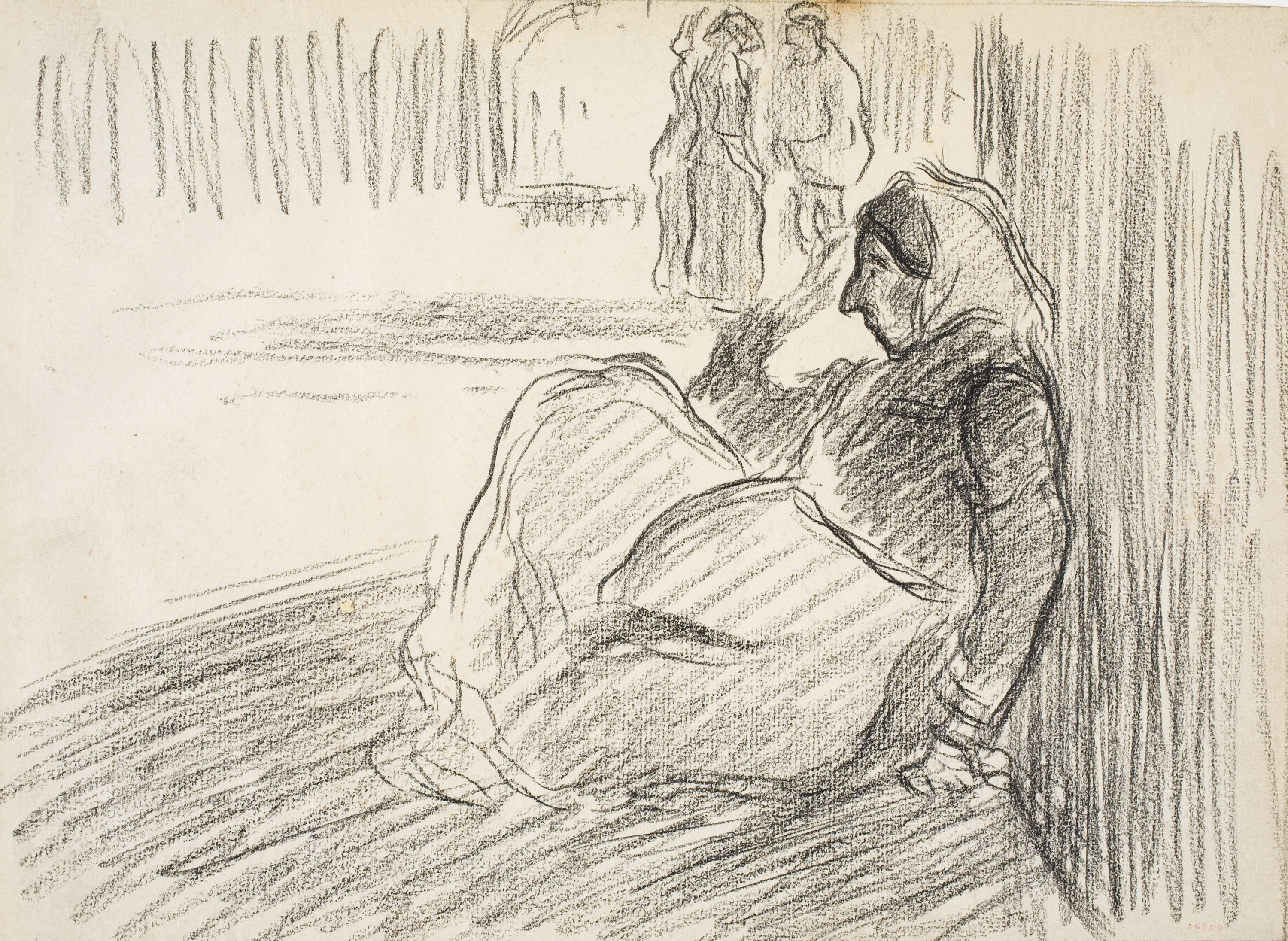 image for: Isidre Nonell - Dona asseguda al carrer - Cap a 1892-1894