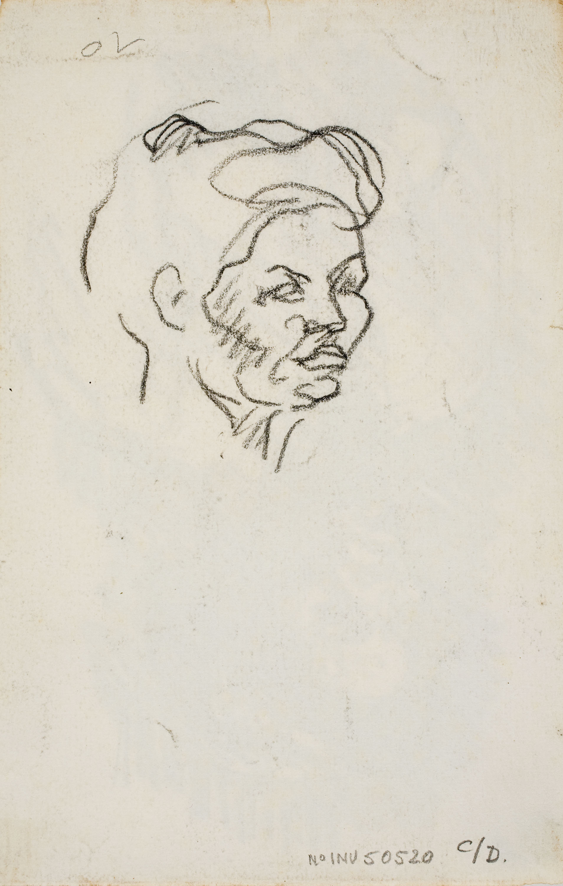 image for: Isidre Nonell - Bust femení nu (anvers) / Estudi de cap (revers) - Cap a 1908 [1]