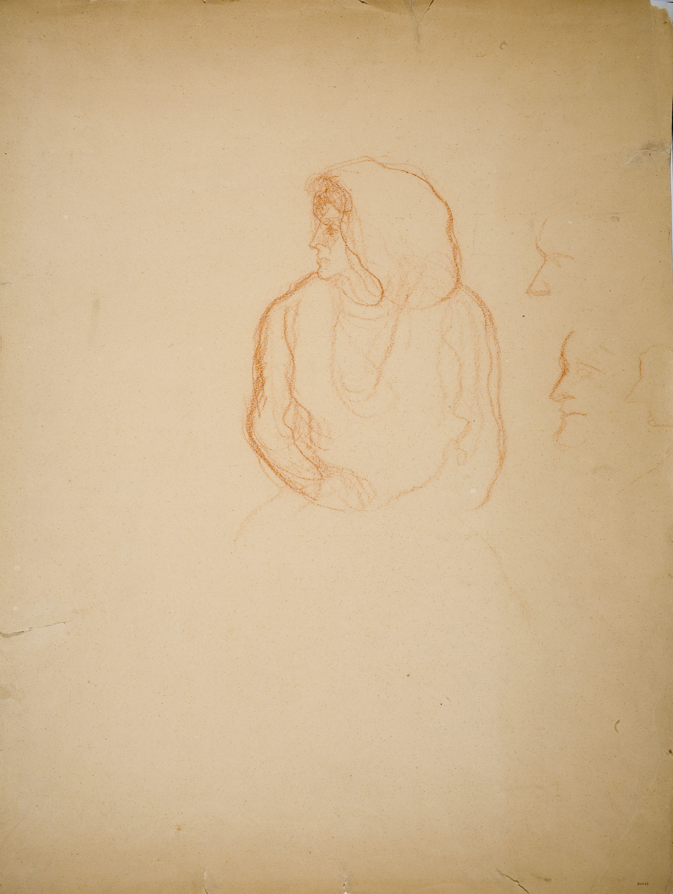 image for: Isidre Nonell - Bust de dona (anvers) / Nu femení (revers) - Cap a 1906-1911