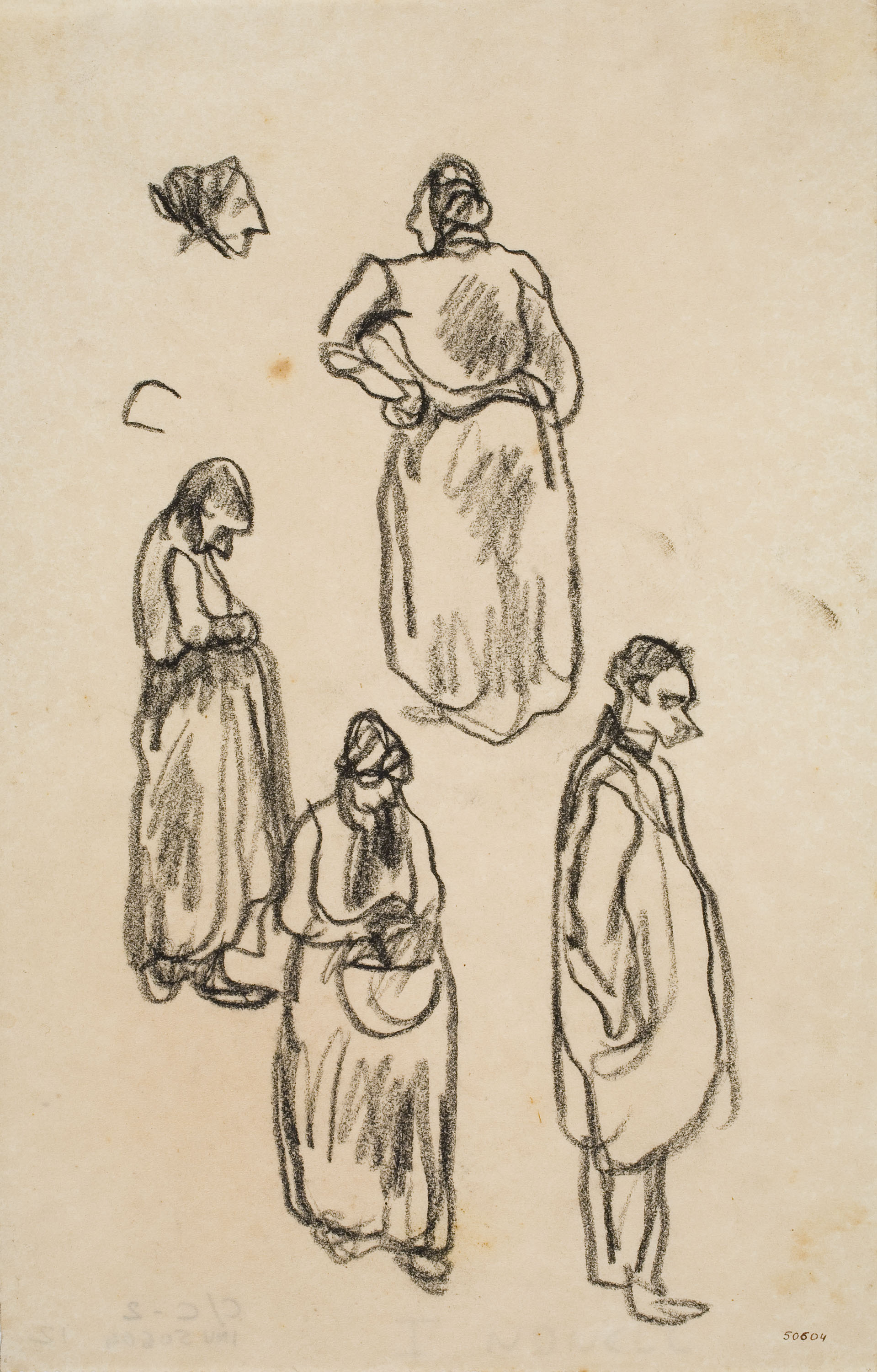 image for: Isidre Nonell - Apunt de figures - Cap a 1894