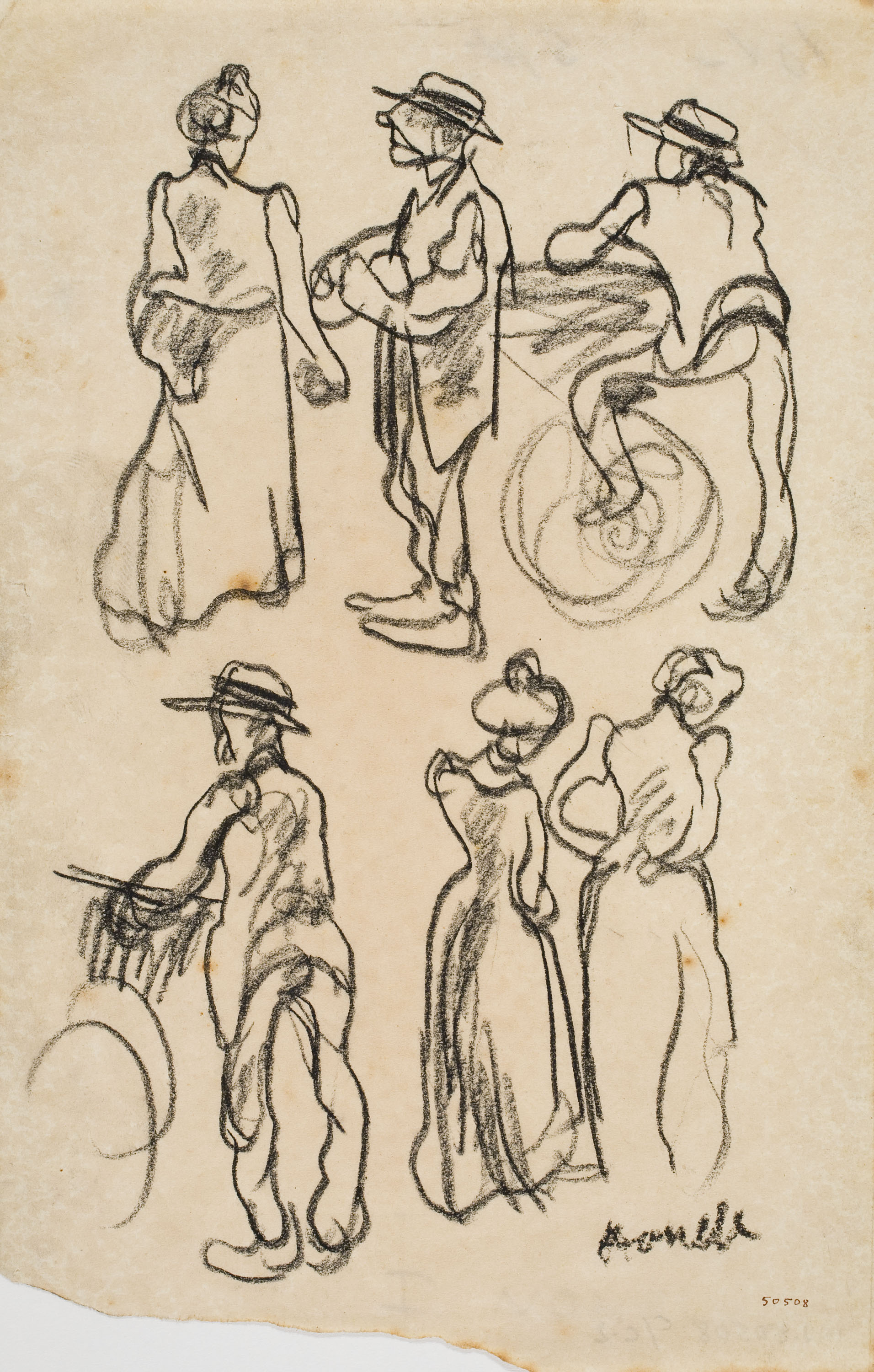 image for: Isidre Nonell - Apunt de figures - Cap a 1911